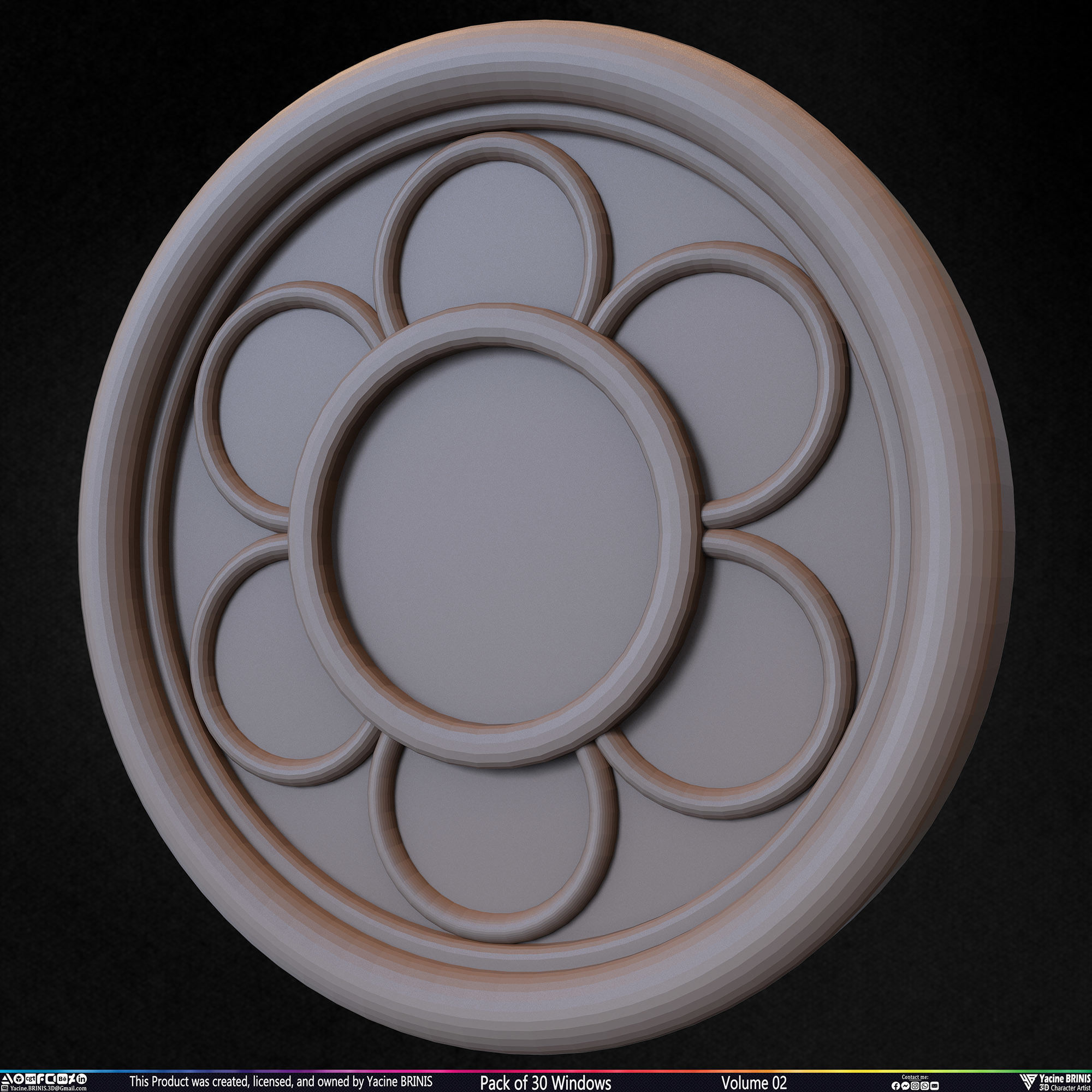 Pack of 30 Windows Volume 02 Low-poly 3D model_45