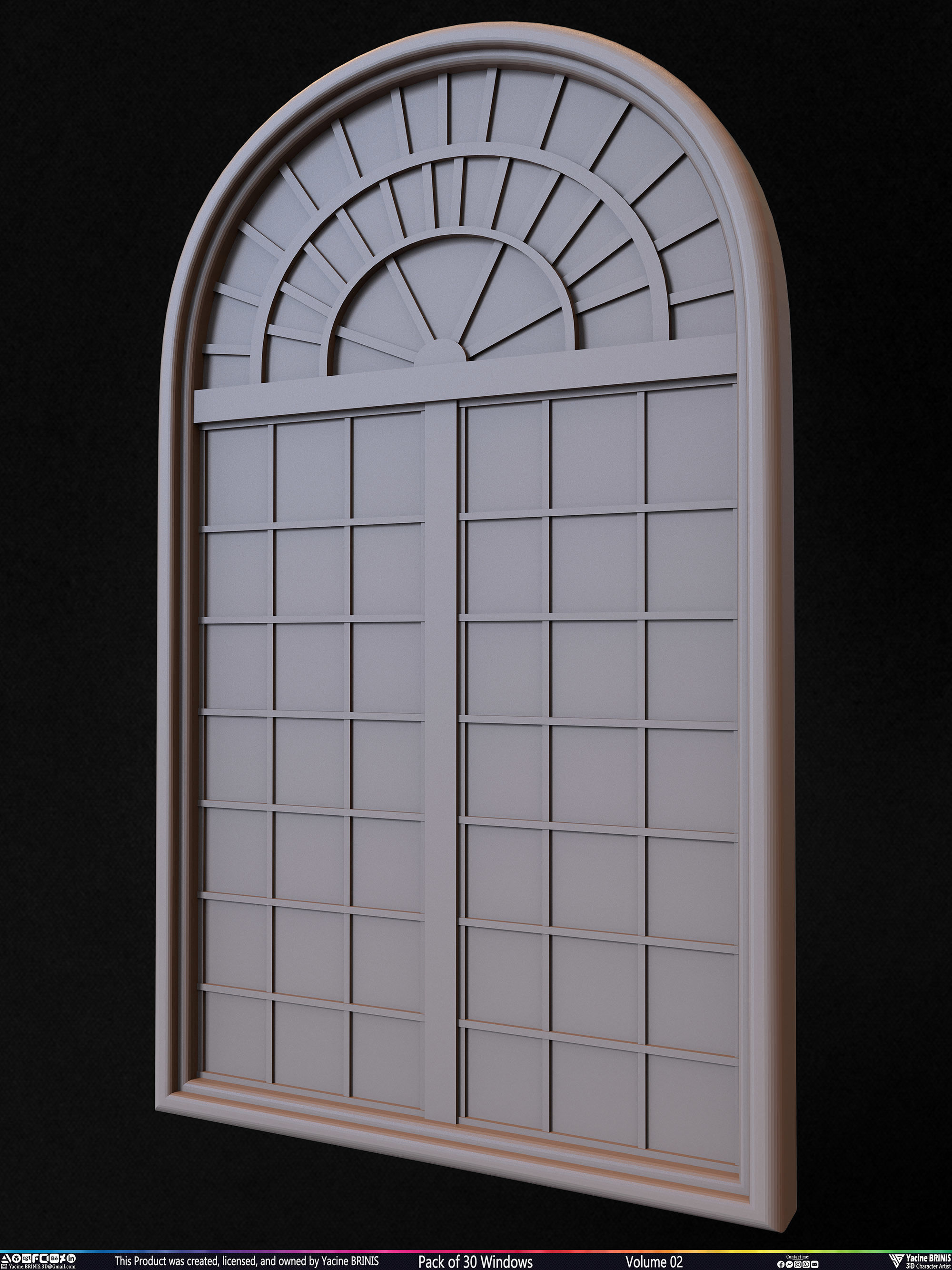 Pack of 30 Windows Volume 02 Low-poly 3D model_33