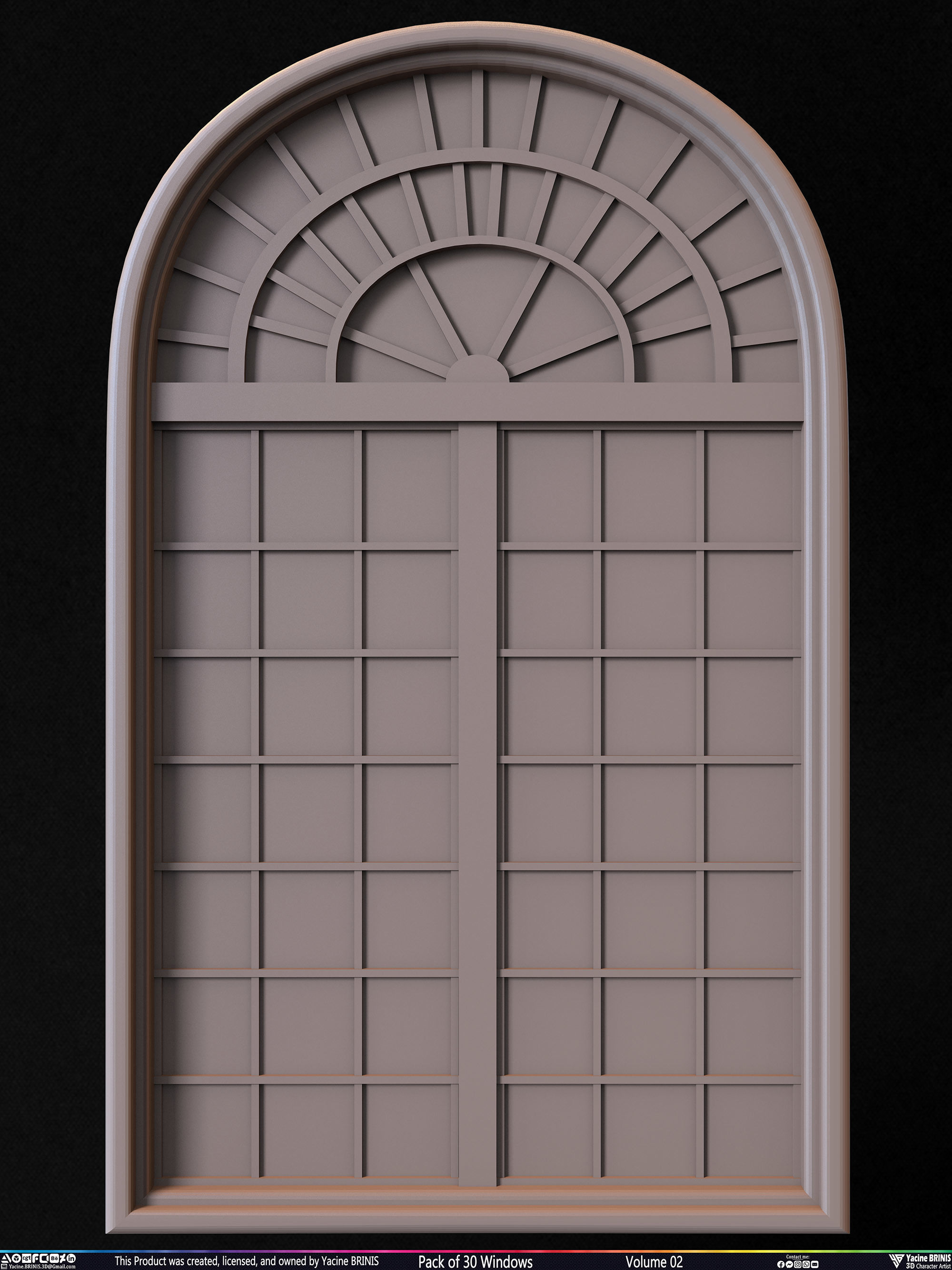 Pack of 30 Windows Volume 02 Low-poly 3D model_17