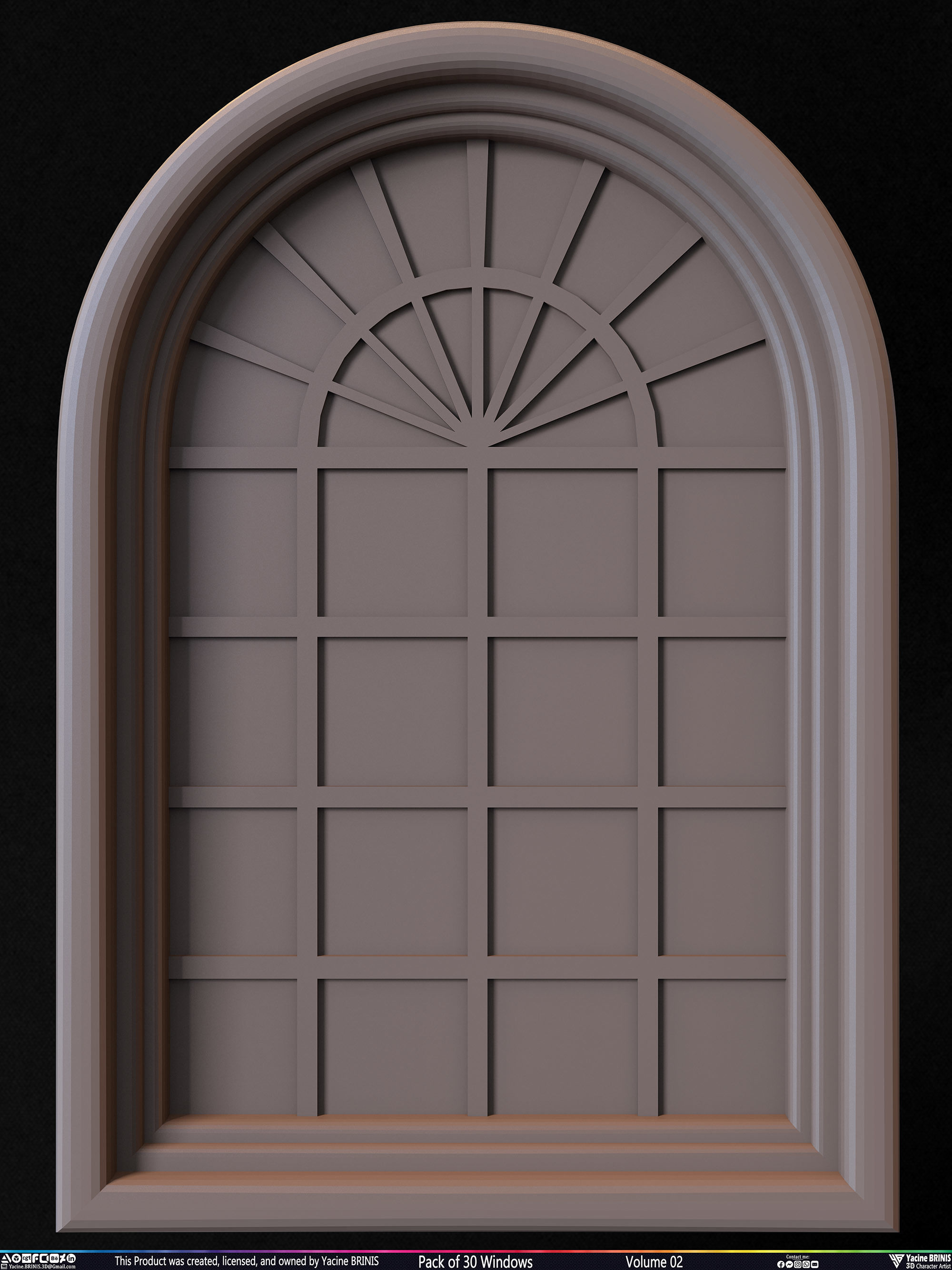 Pack of 30 Windows Volume 02 Low-poly 3D model_18