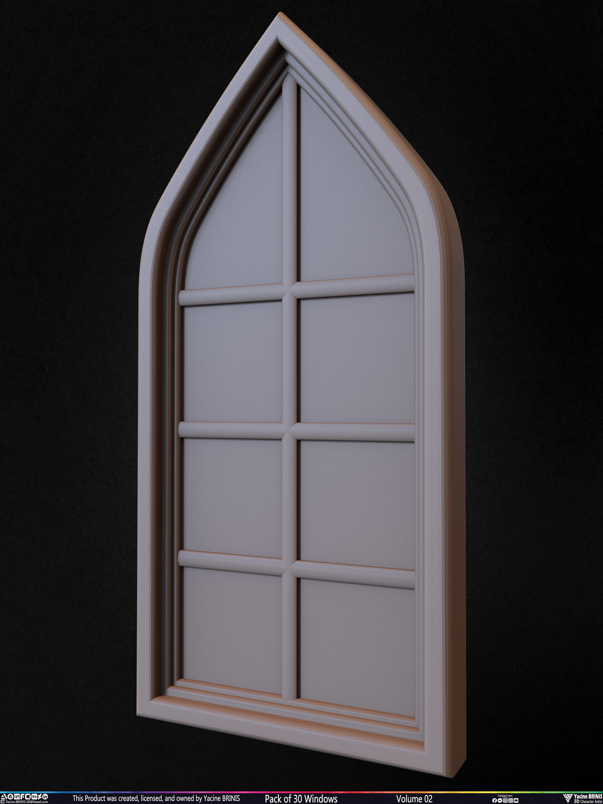 Pack of 30 Windows Volume 02 Low-poly 3D model_36