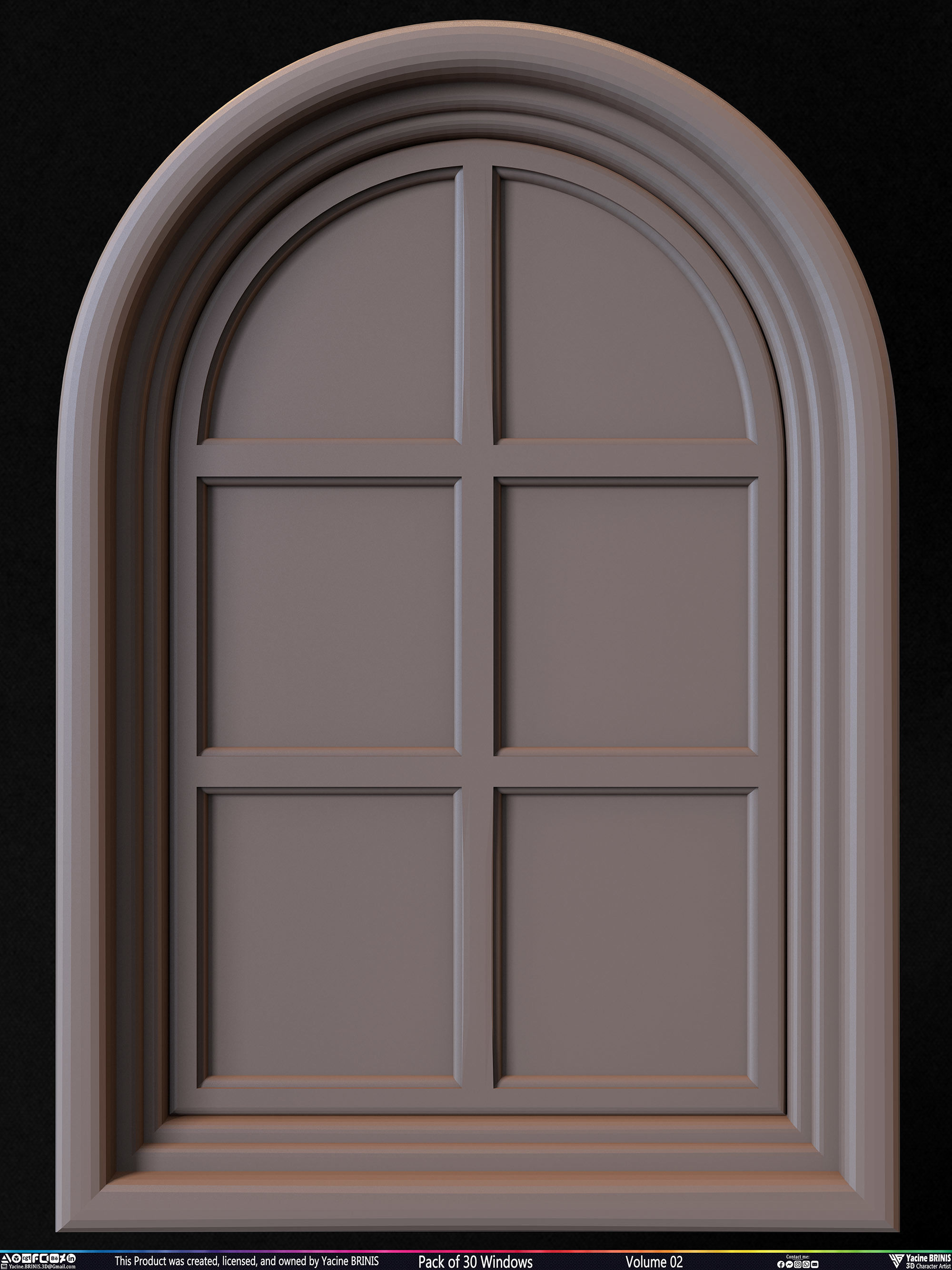 Pack of 30 Windows Volume 02 Low-poly 3D model_19