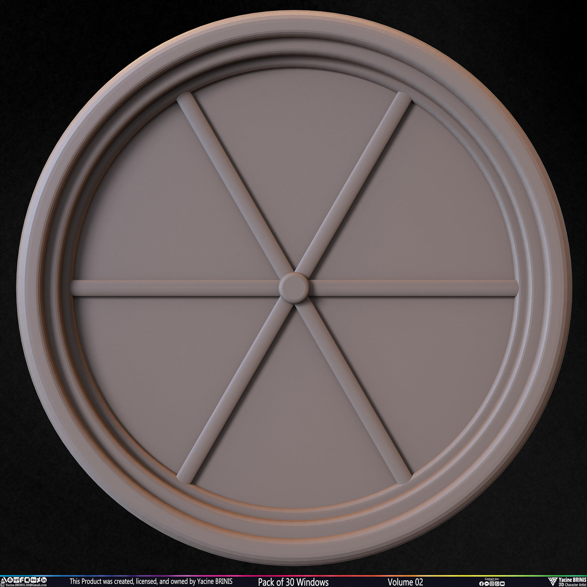 Pack of 30 Windows Volume 02 Low-poly 3D model_28