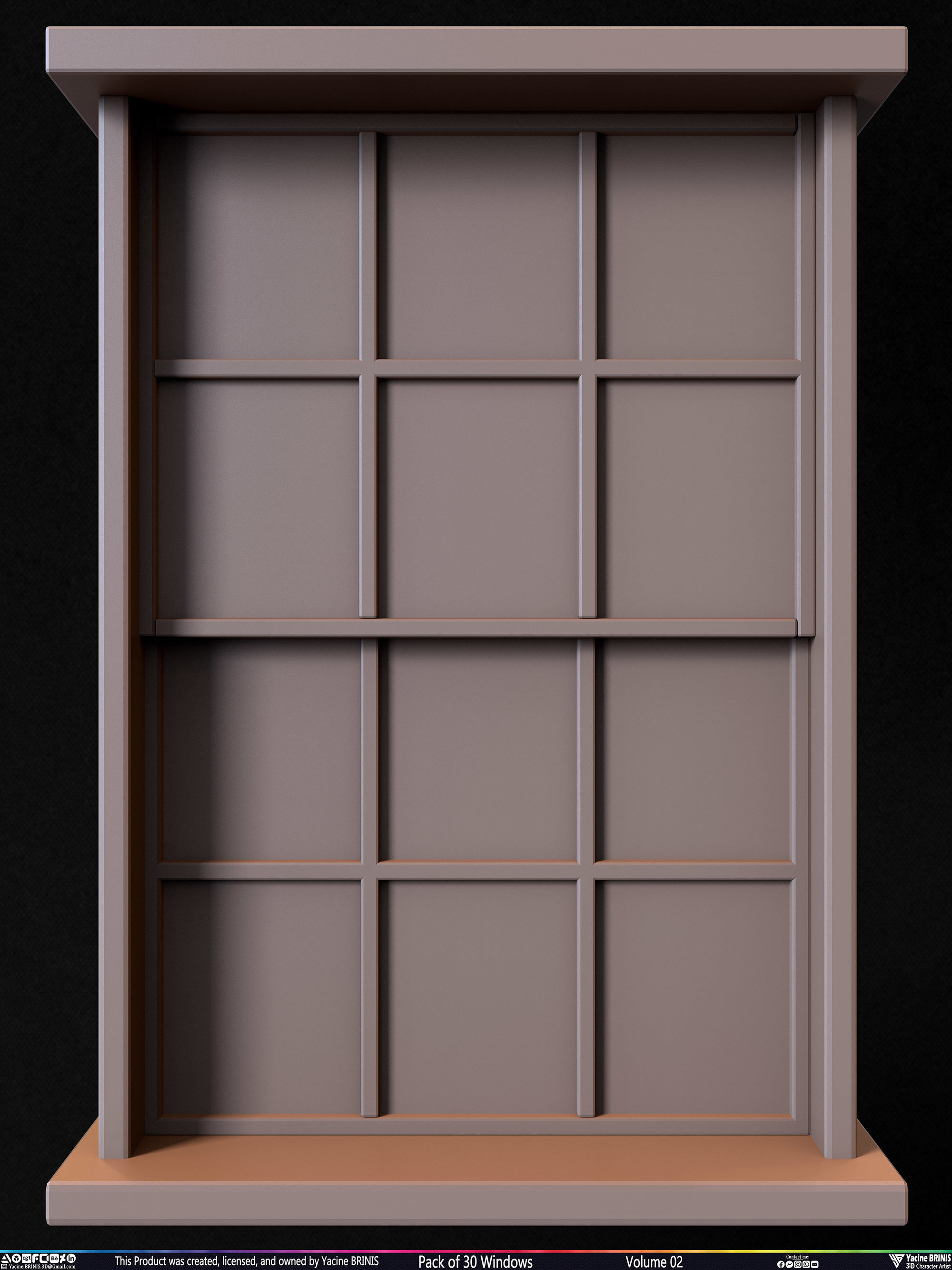 Pack of 30 Windows Volume 02 Low-poly 3D model_32