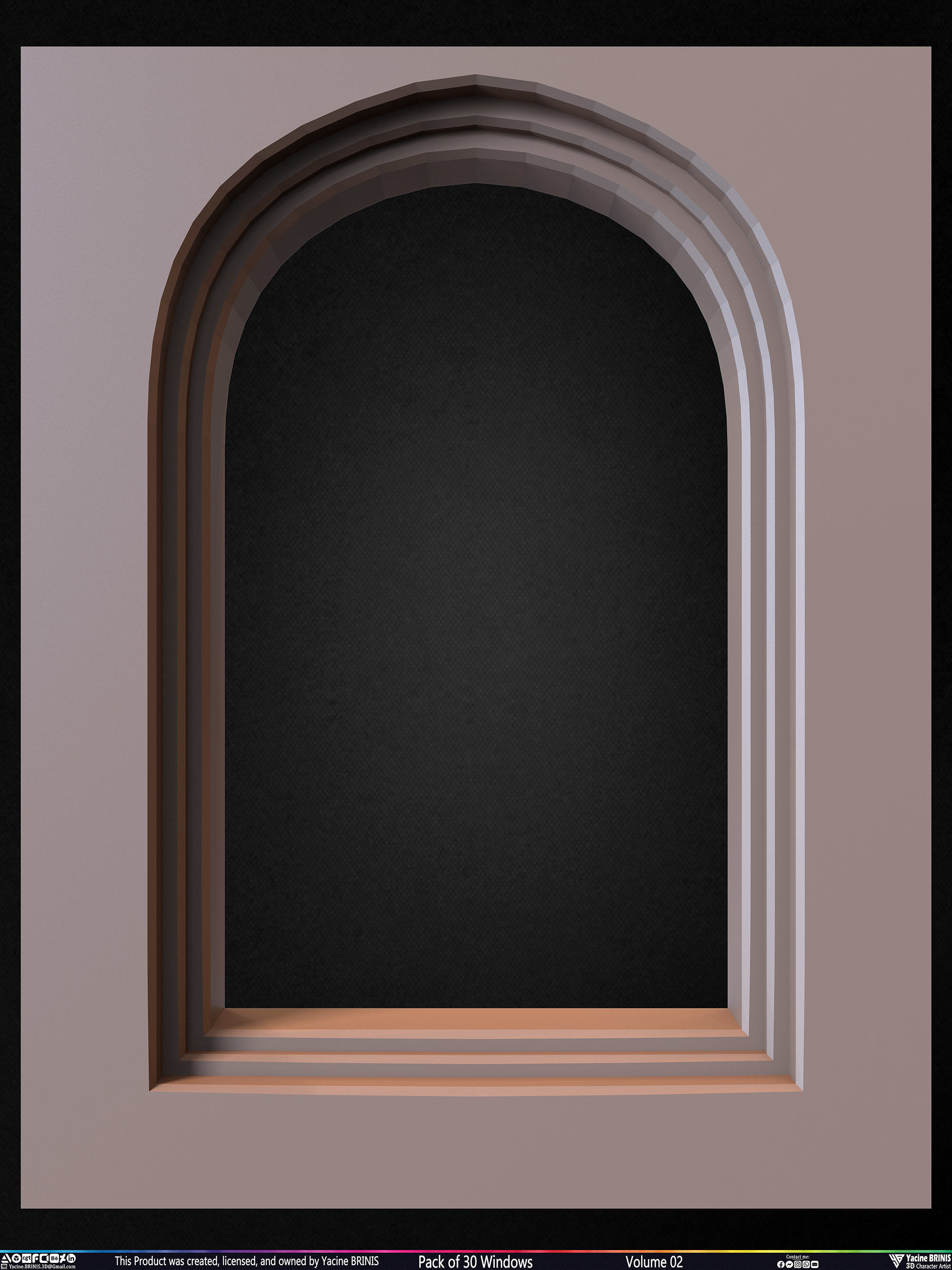 Pack of 30 Windows Volume 02 Low-poly 3D model_8