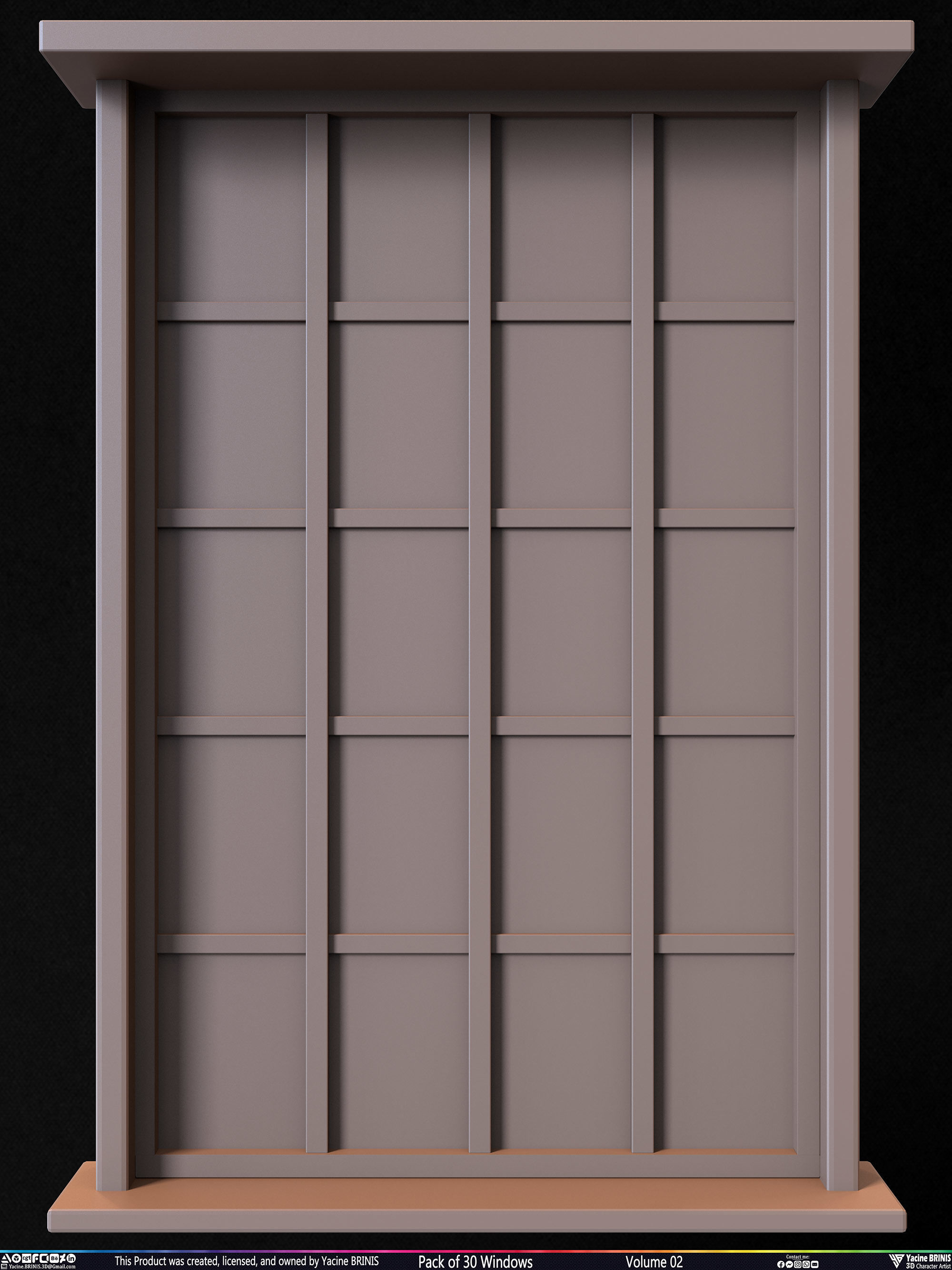 Pack of 30 Windows Volume 02 Low-poly 3D model_10