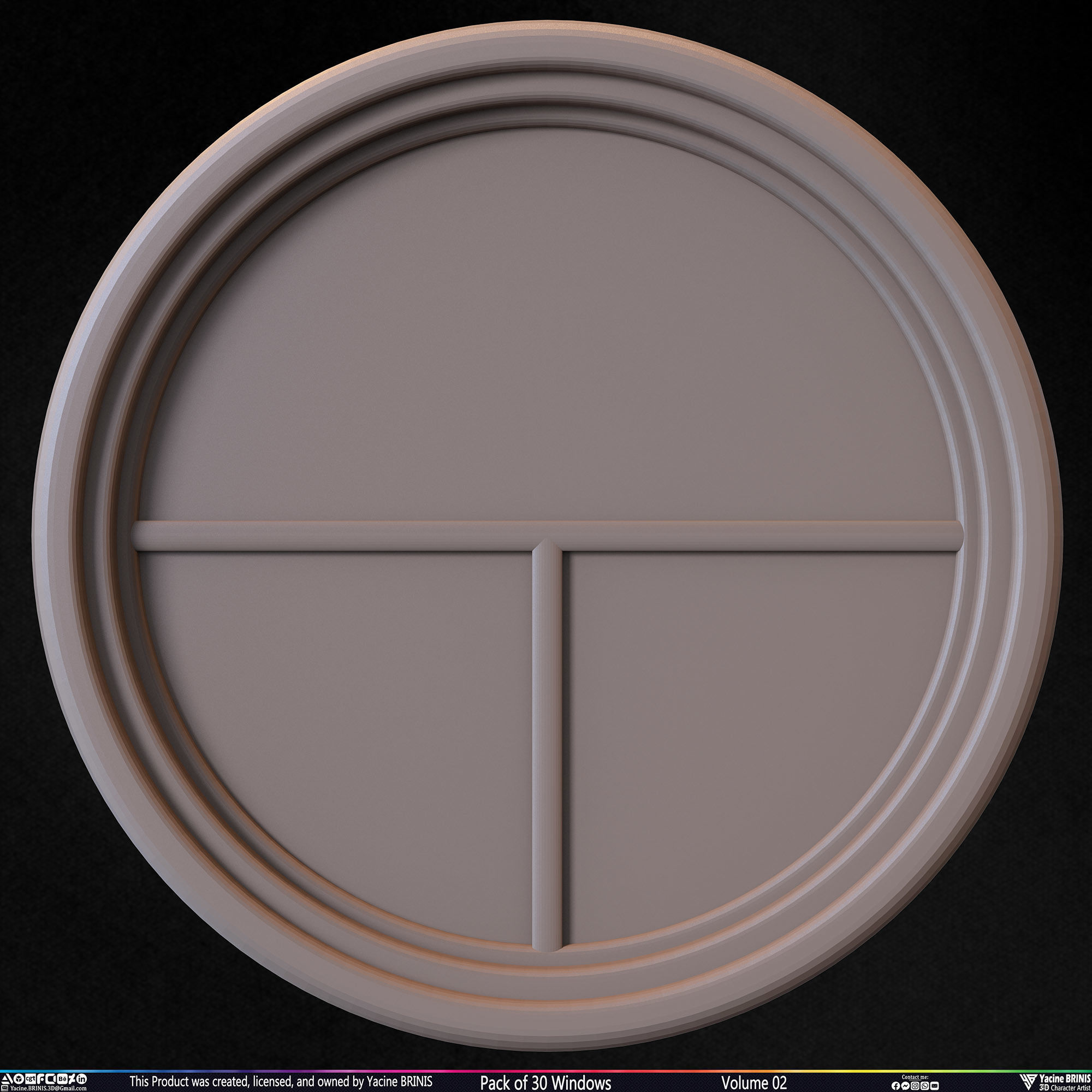 Pack of 30 Windows Volume 02 Low-poly 3D model_27