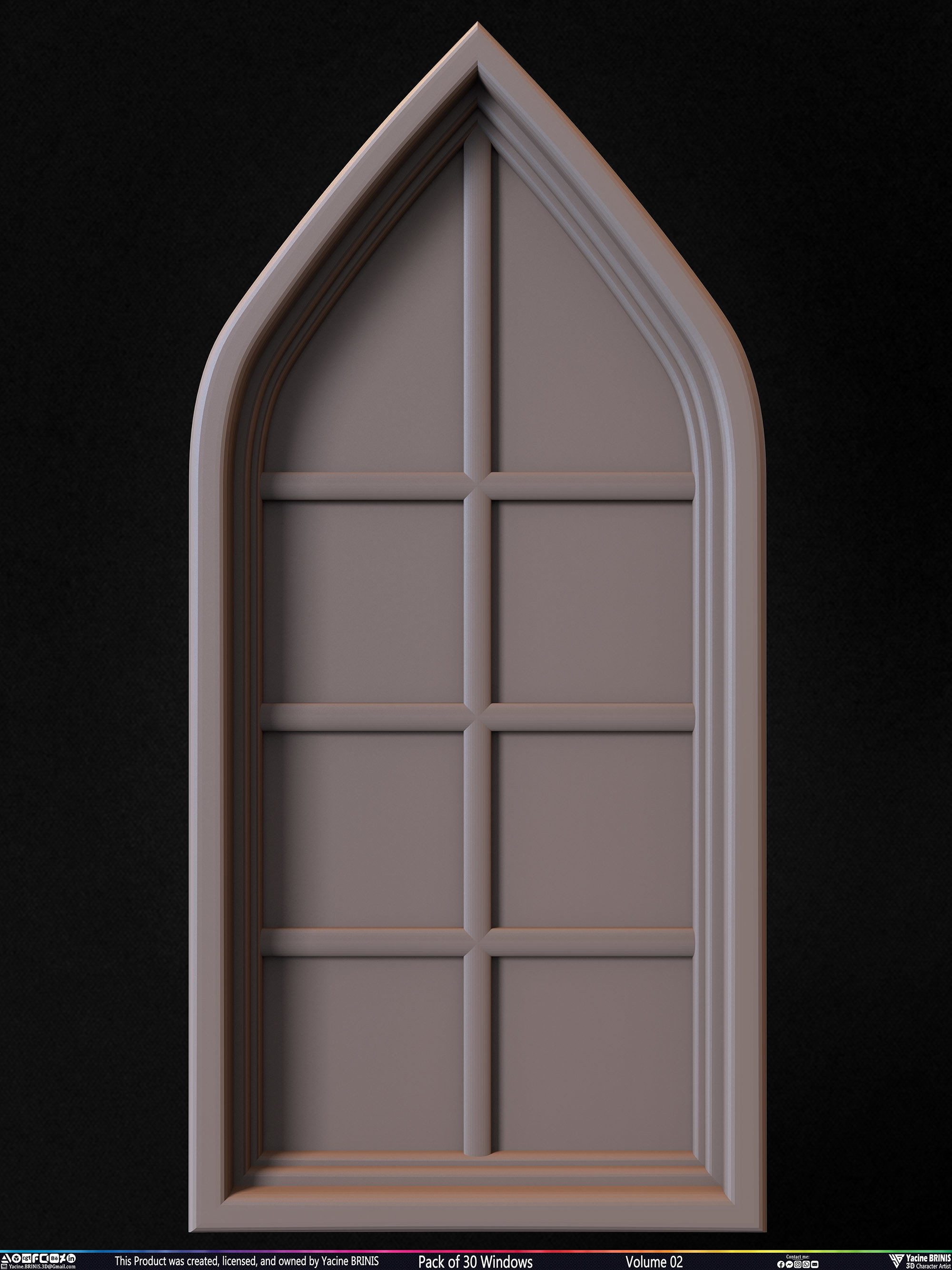 Pack of 30 Windows Volume 02 Low-poly 3D model_20