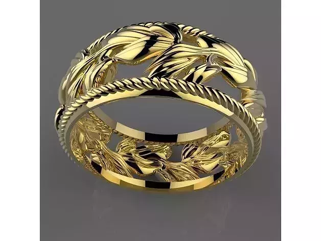 Ring with leaves