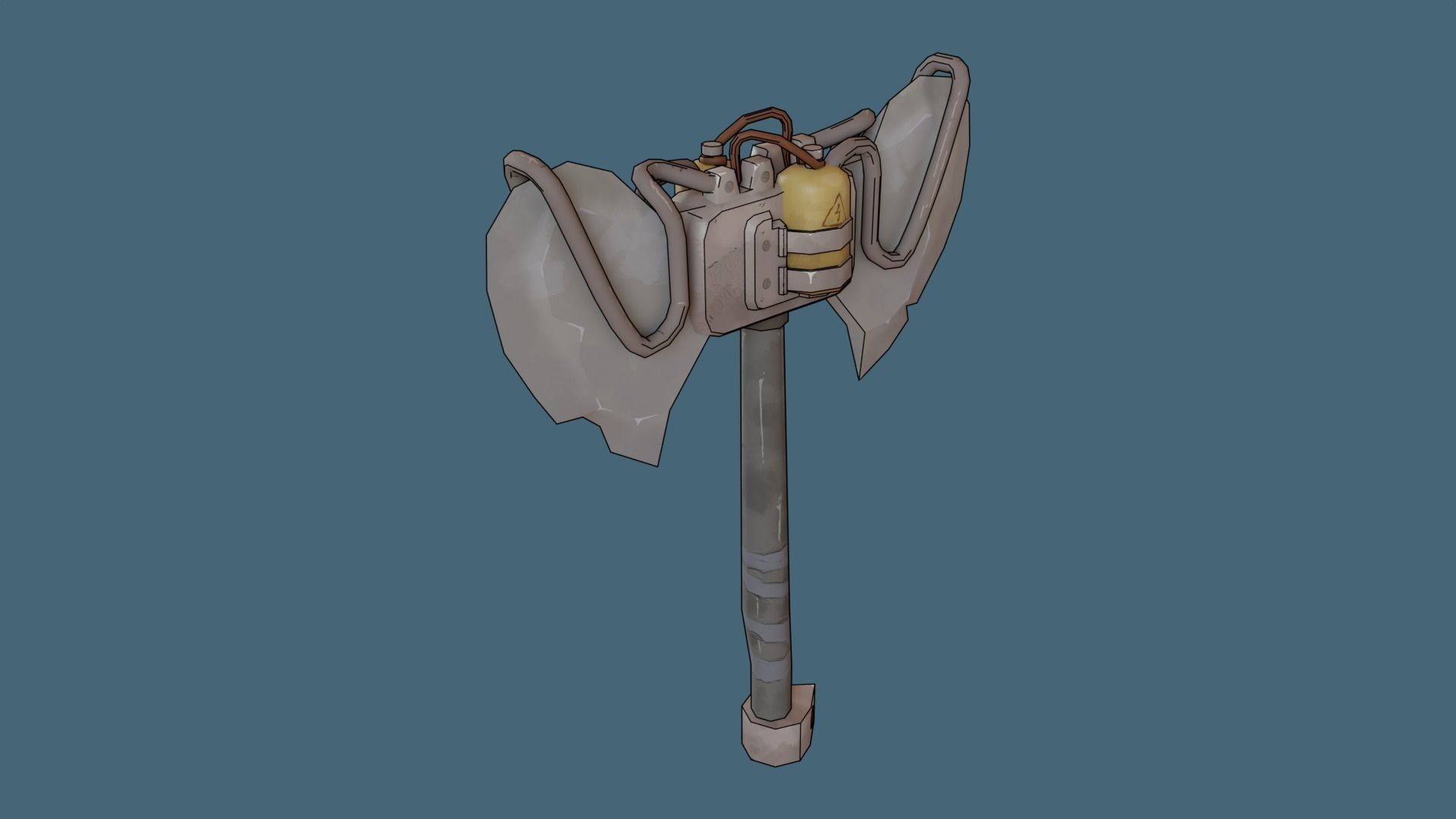 Axe Post-Apocalyptic style Low-poly 3D model_6