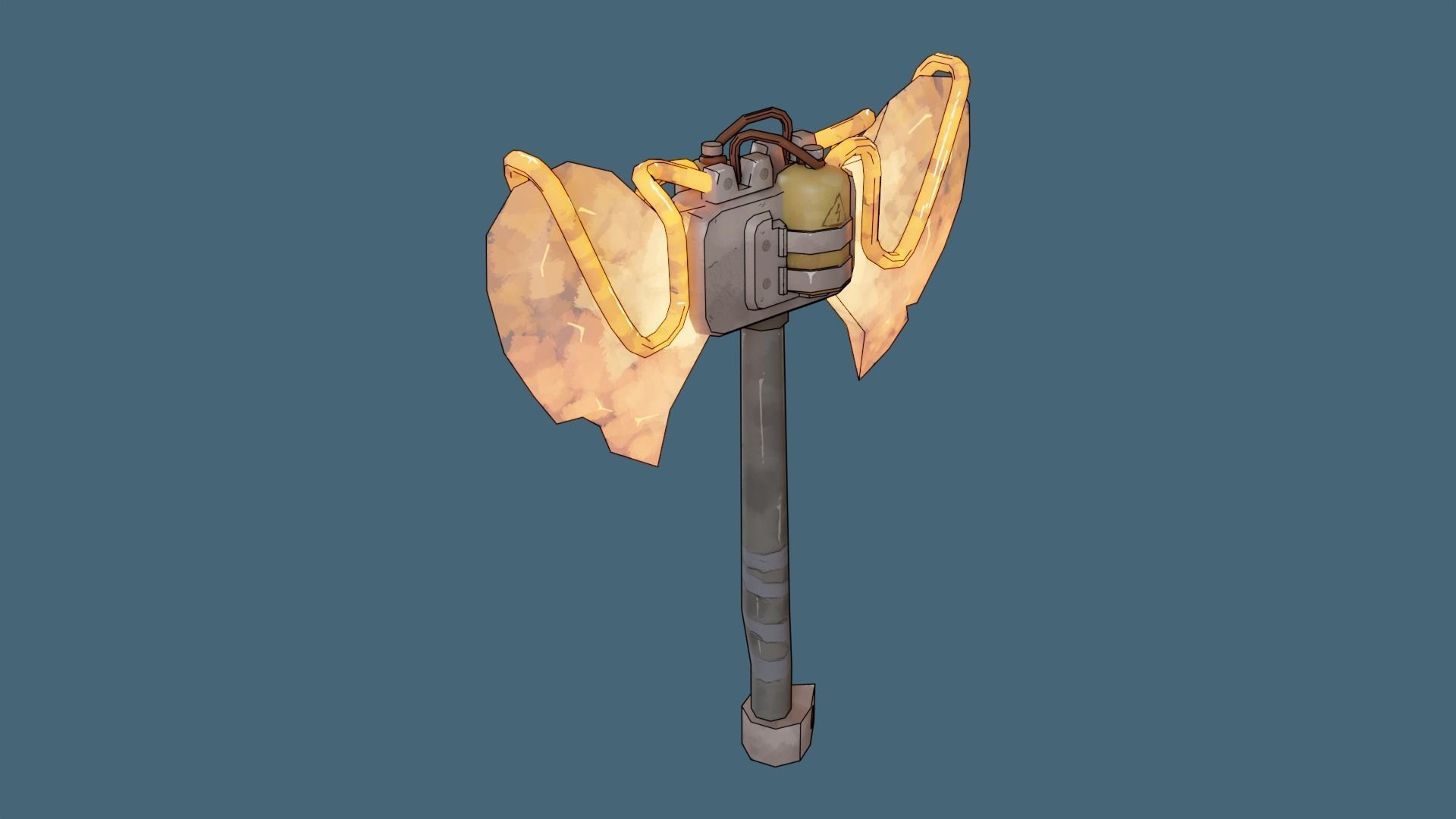 Axe Post-Apocalyptic style Low-poly 3D model_2