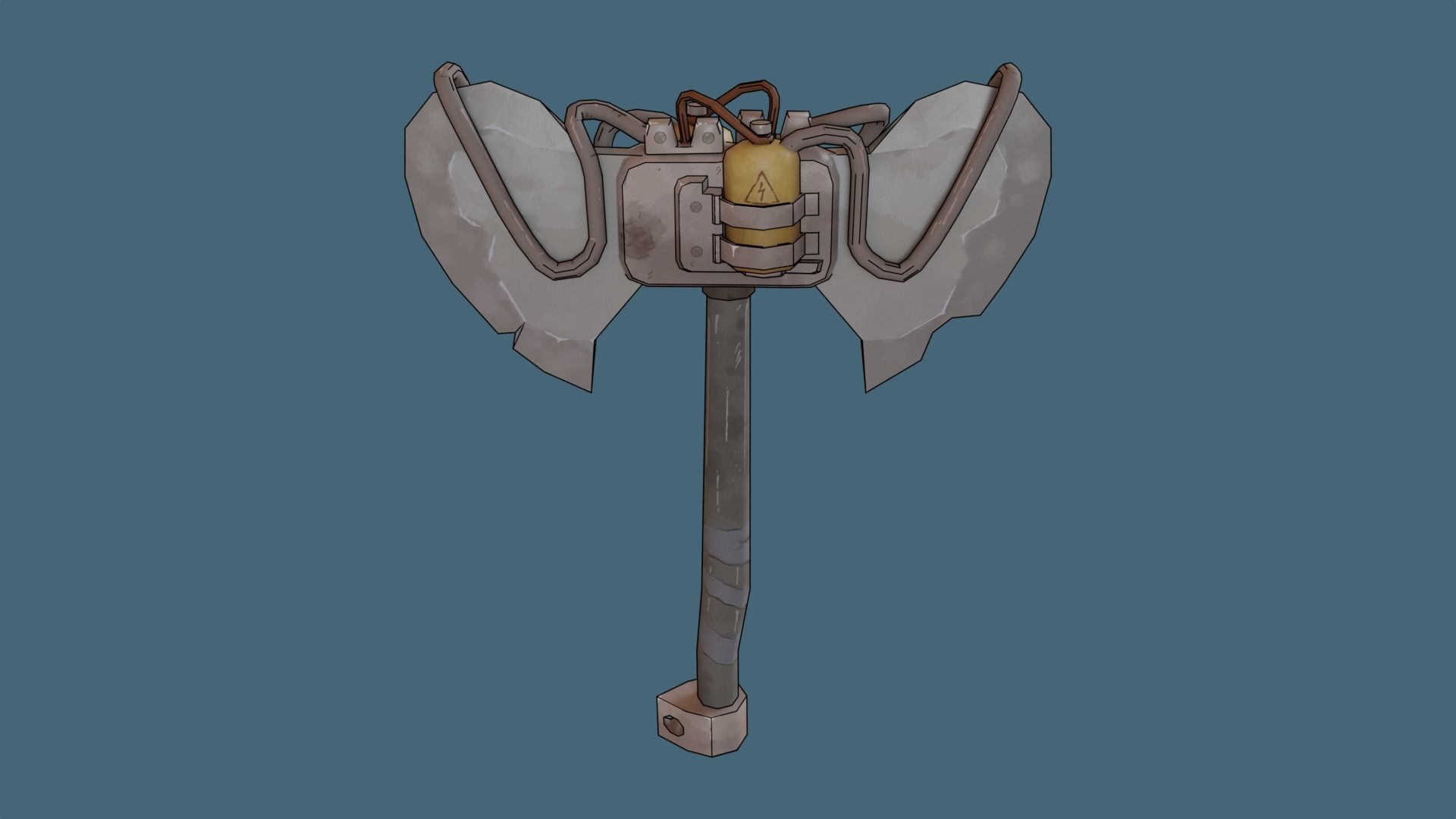 Axe Post-Apocalyptic style Low-poly 3D model_4