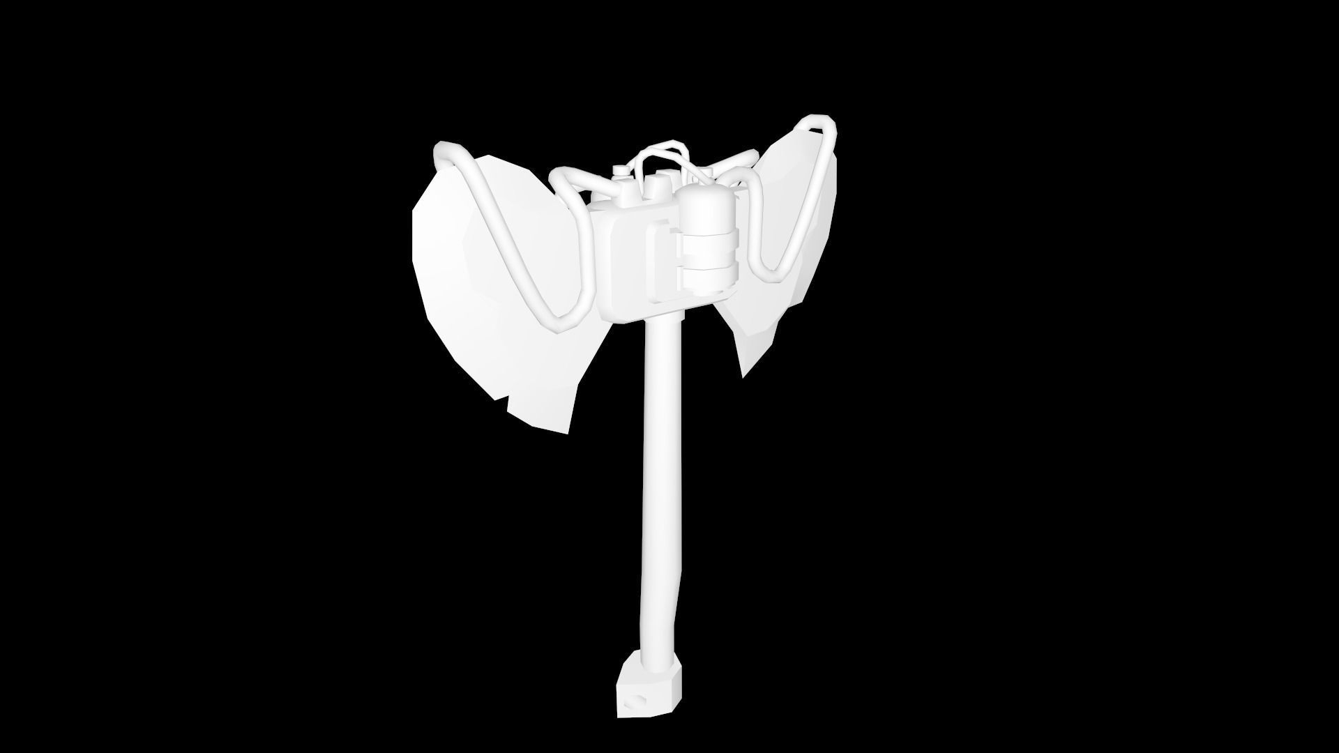 Axe Post-Apocalyptic style Low-poly 3D model_8