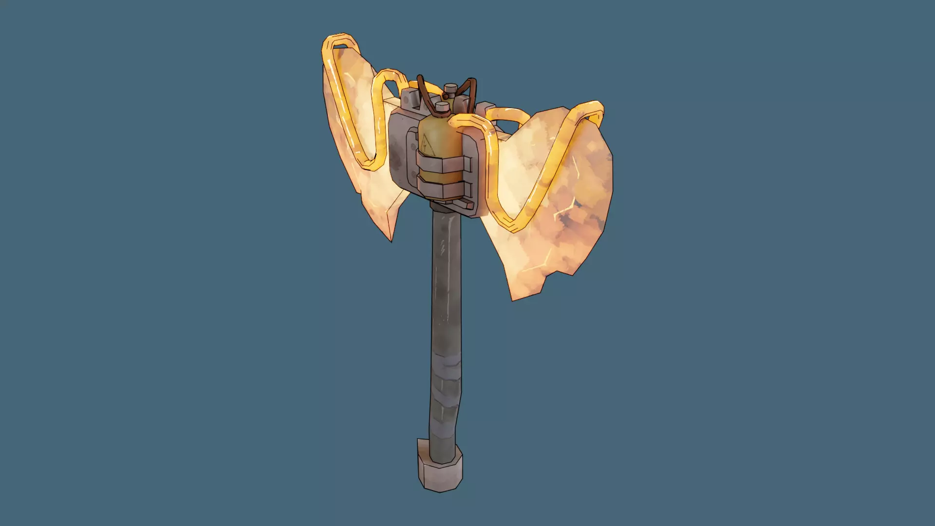 Axe Post-Apocalyptic style Low-poly 3D model_0