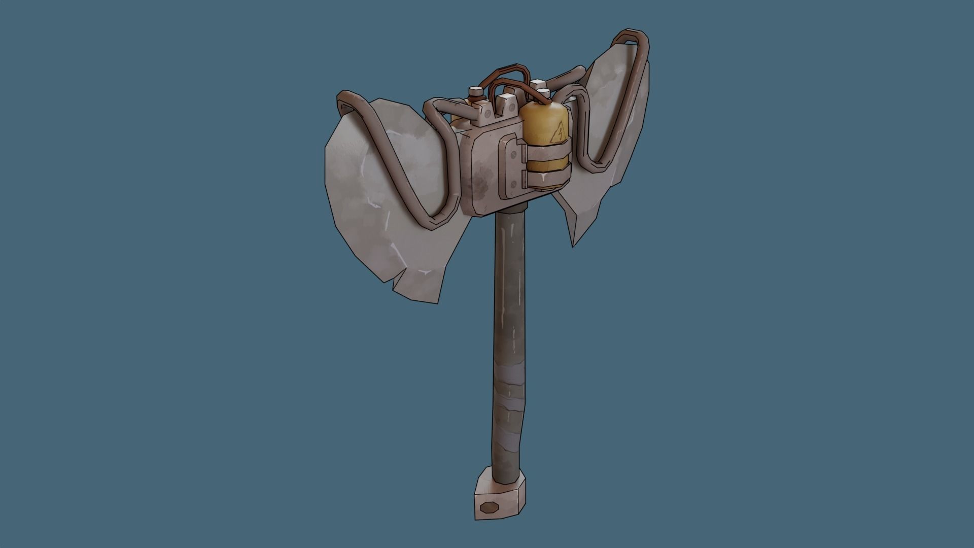 Axe Post-Apocalyptic style Low-poly 3D model_3