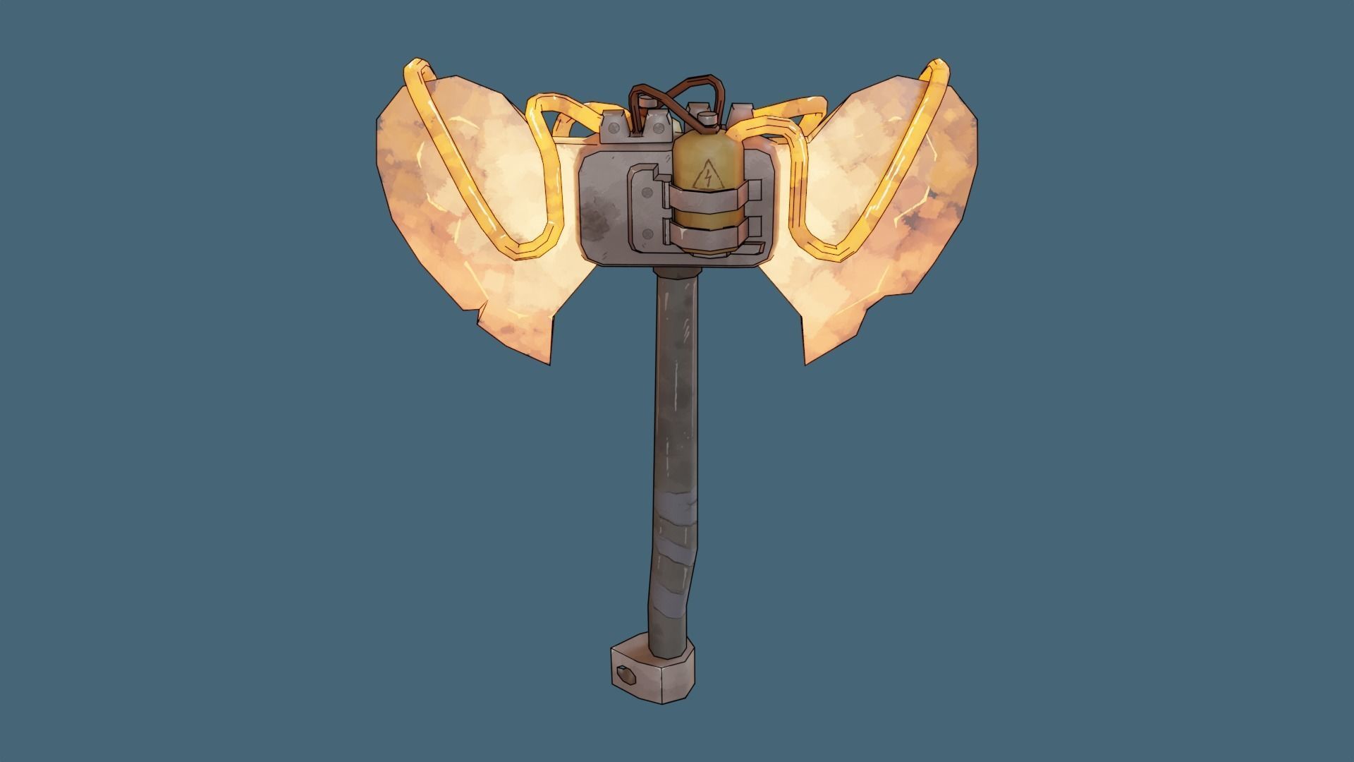Axe Post-Apocalyptic style Low-poly 3D model_1