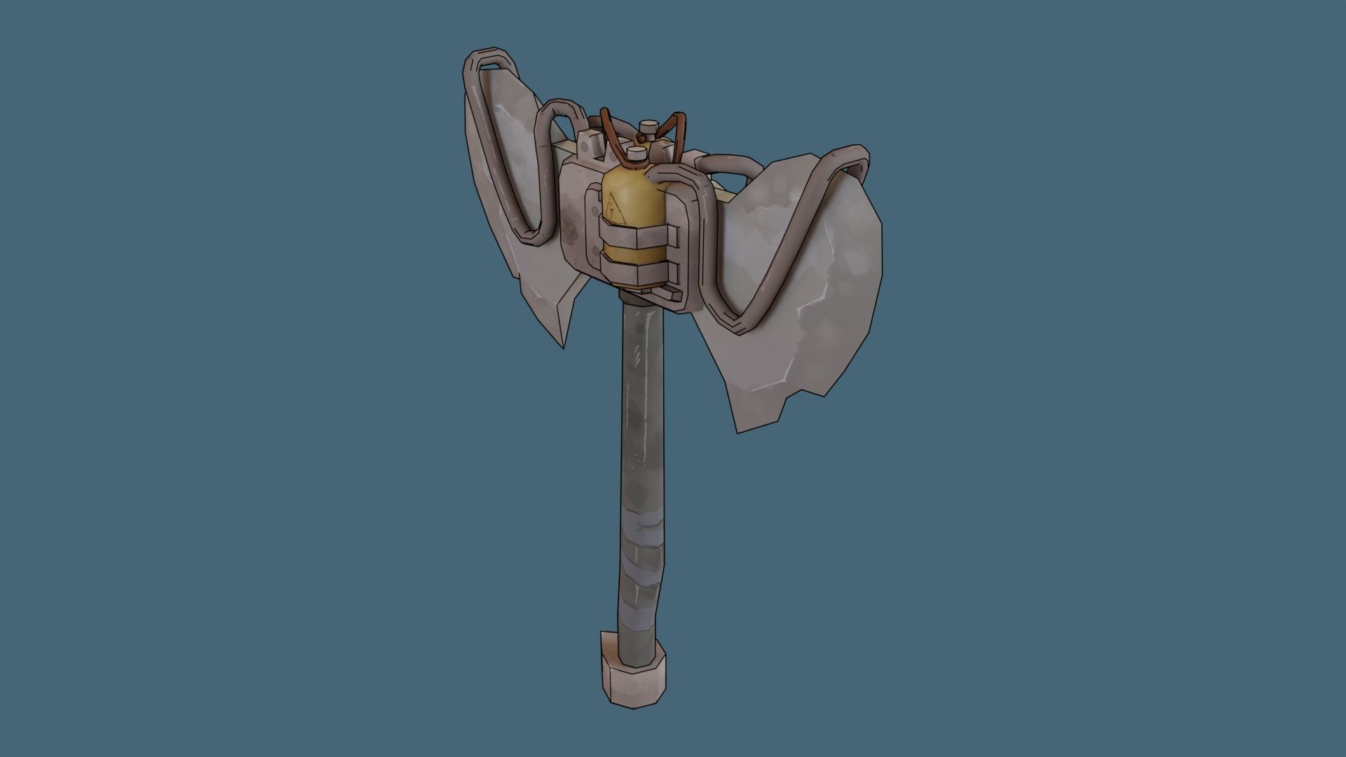 Axe Post-Apocalyptic style Low-poly 3D model_5