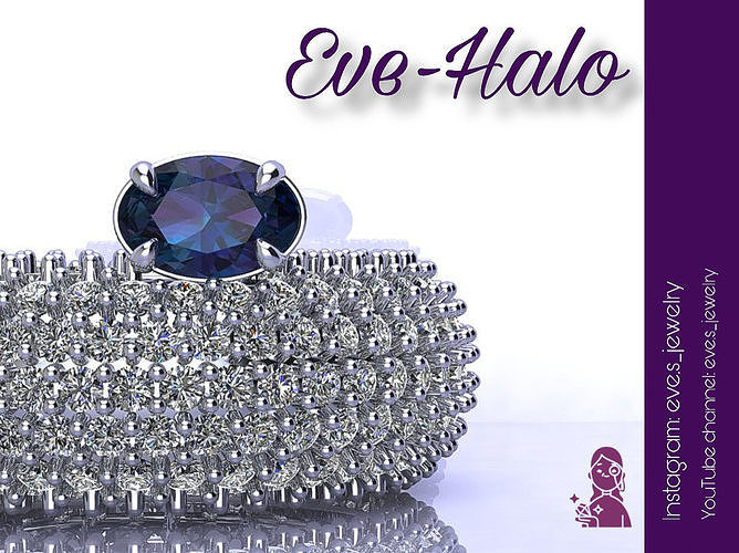 Oval Diamond Ring 3D print model