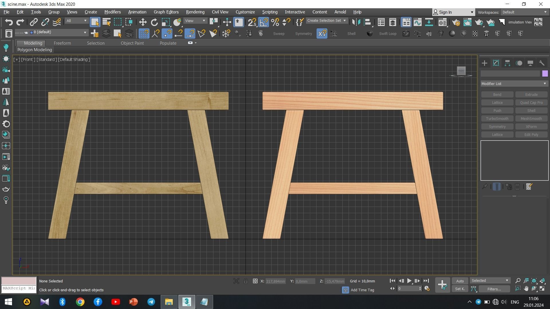 Hinoki Bath Stool Low-poly 3D model_12
