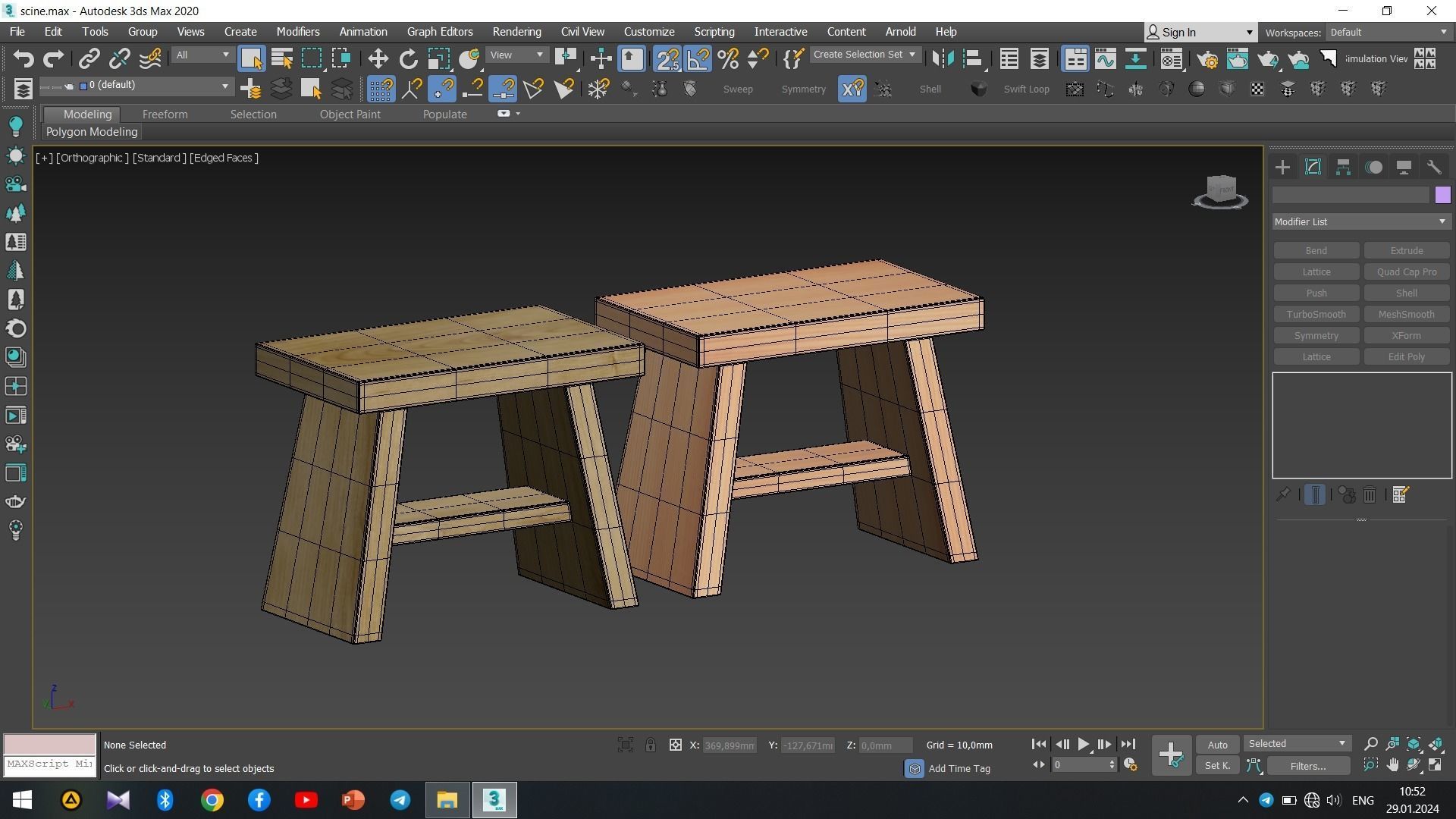 Hinoki Bath Stool Low-poly 3D model_8
