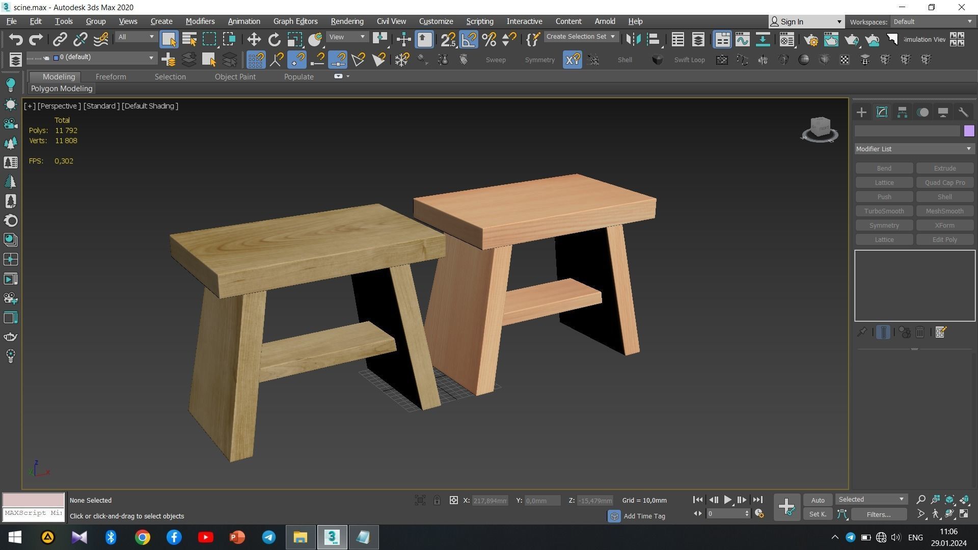 Hinoki Bath Stool Low-poly 3D model_16