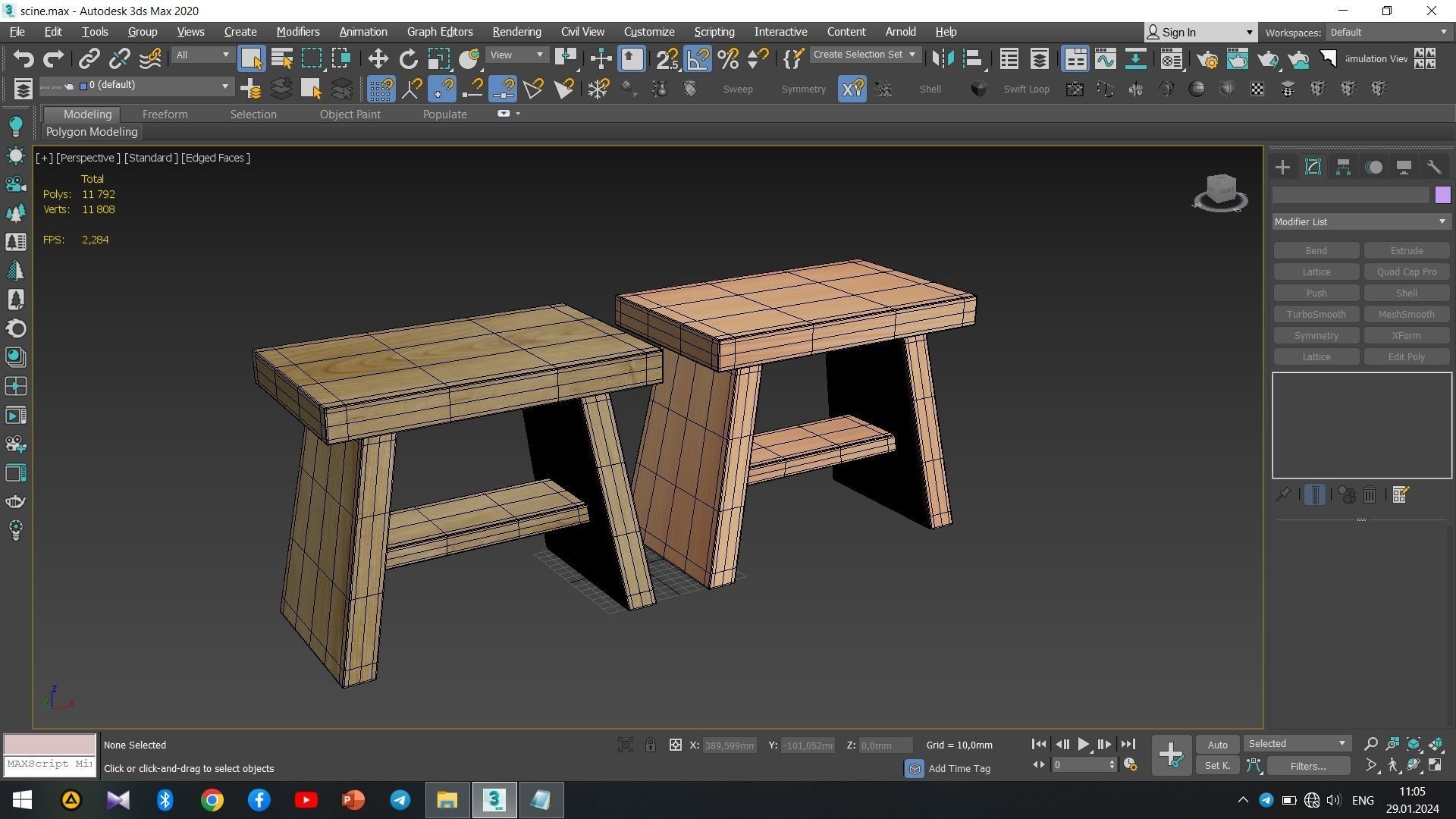 Hinoki Bath Stool Low-poly 3D model_11