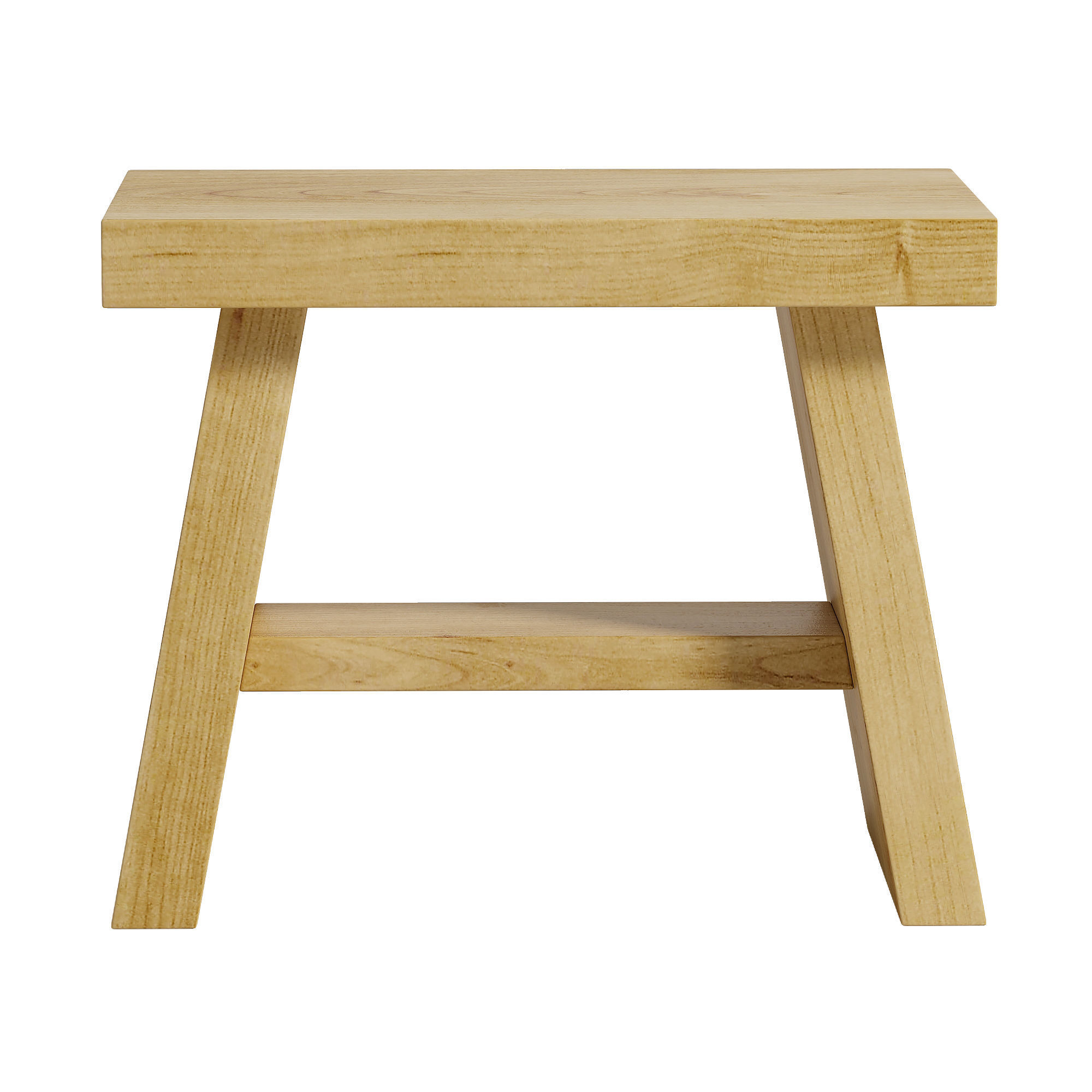 Hinoki Bath Stool Low-poly 3D model_4