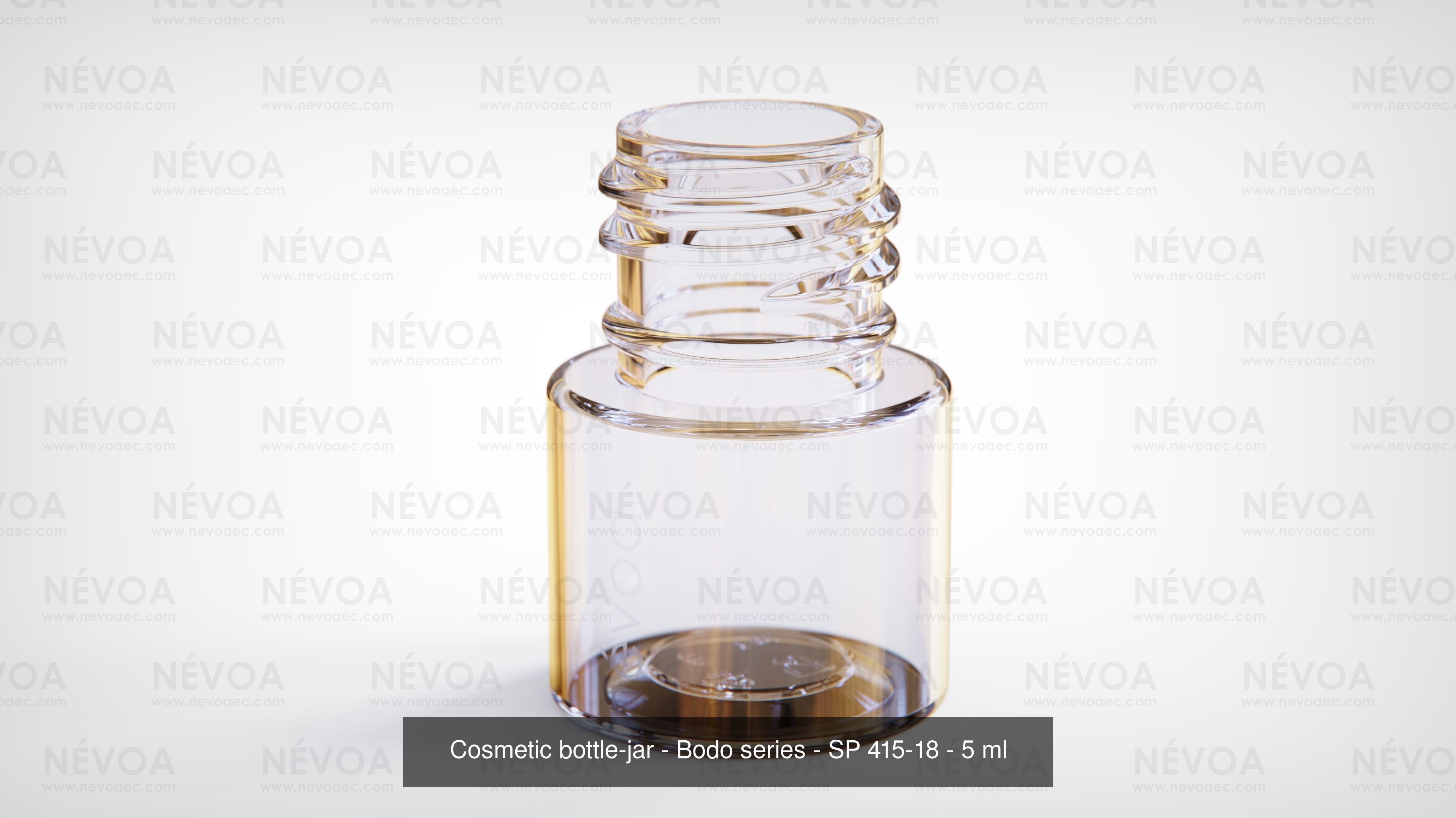 Cosmetic bottle-jar - Bodo series - Screw cap-lid CR-01 - 5ml 3D Model Collection_1