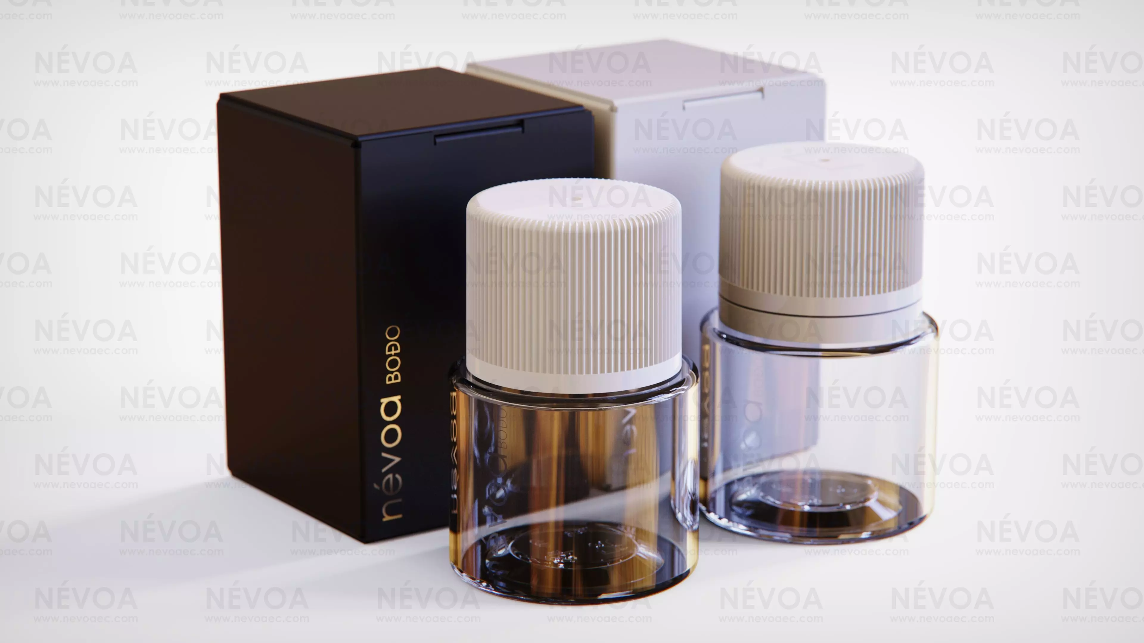 Cosmetic bottle-jar - Bodo series - CR-01 and CR-02 - 5ml 3D Model Collection_0