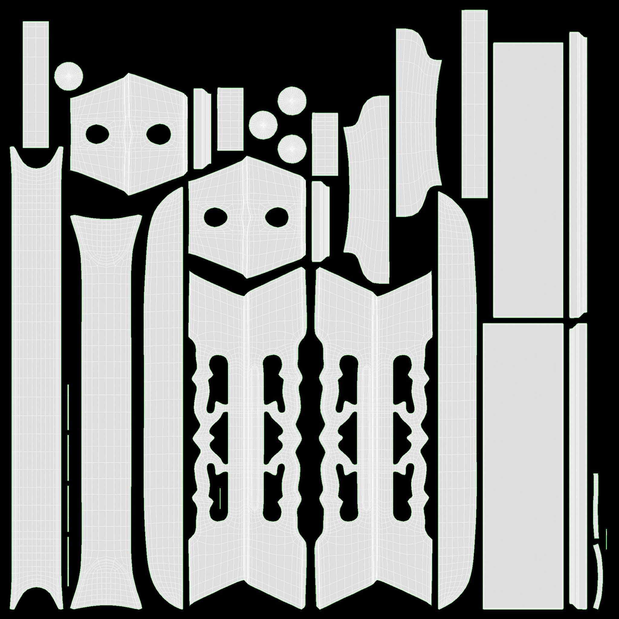 Japanese sword Katana on a small stand 3D model_14