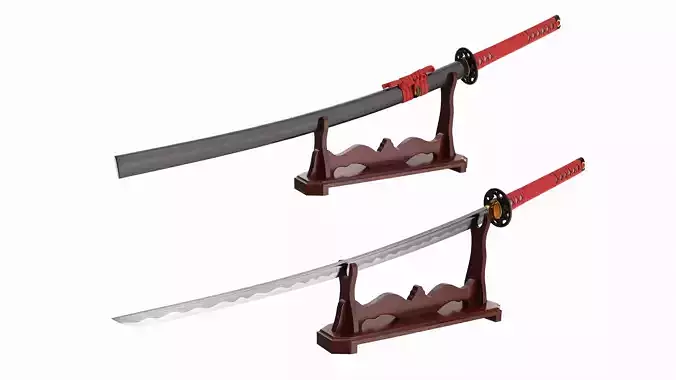 Japanese sword Katana on a stand