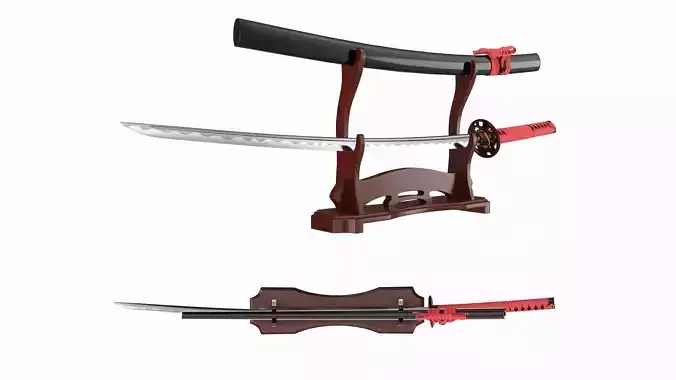 Japanese sword Katana on a two stand