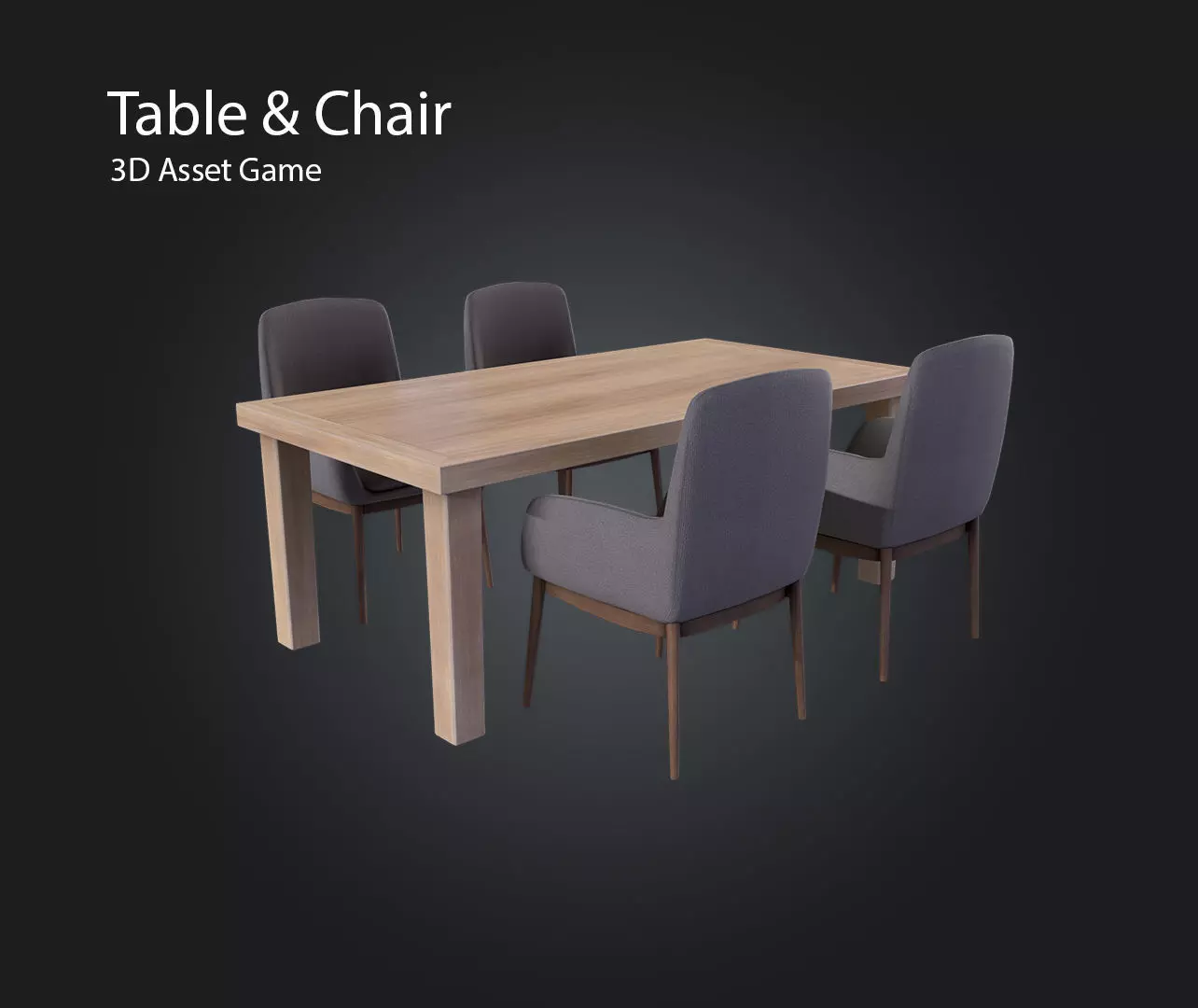 Table chair Free low-poly 3D model
