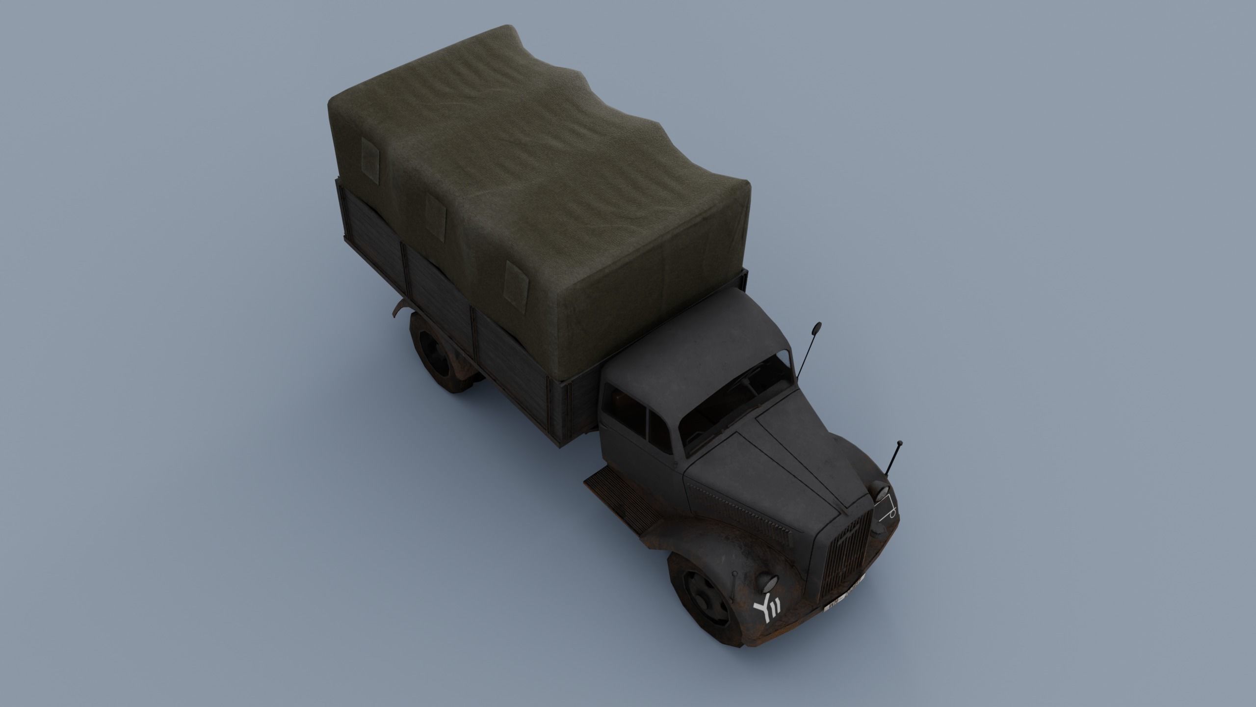 SD KFZ 305 - Opel Blitz  4x2  3 ton Utility truck Low-poly 3D model_6