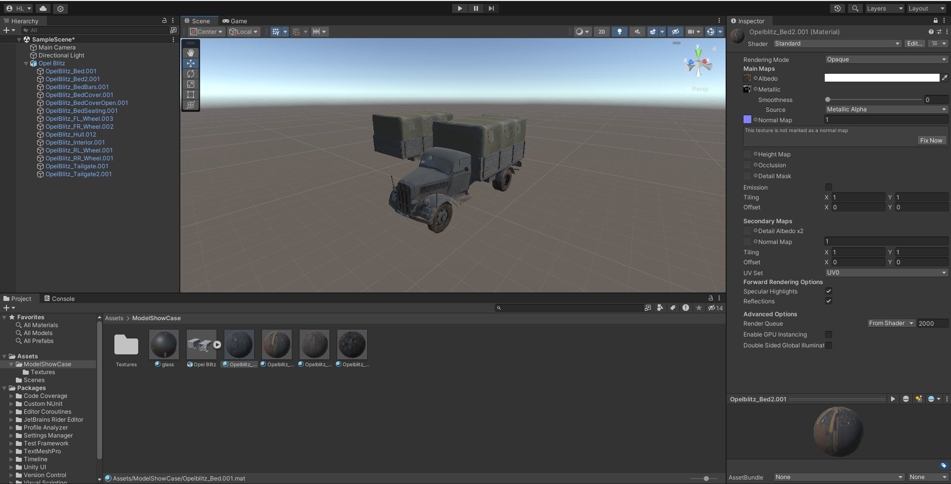 SD KFZ 305 - Opel Blitz  4x2  3 ton Utility truck Low-poly 3D model_10