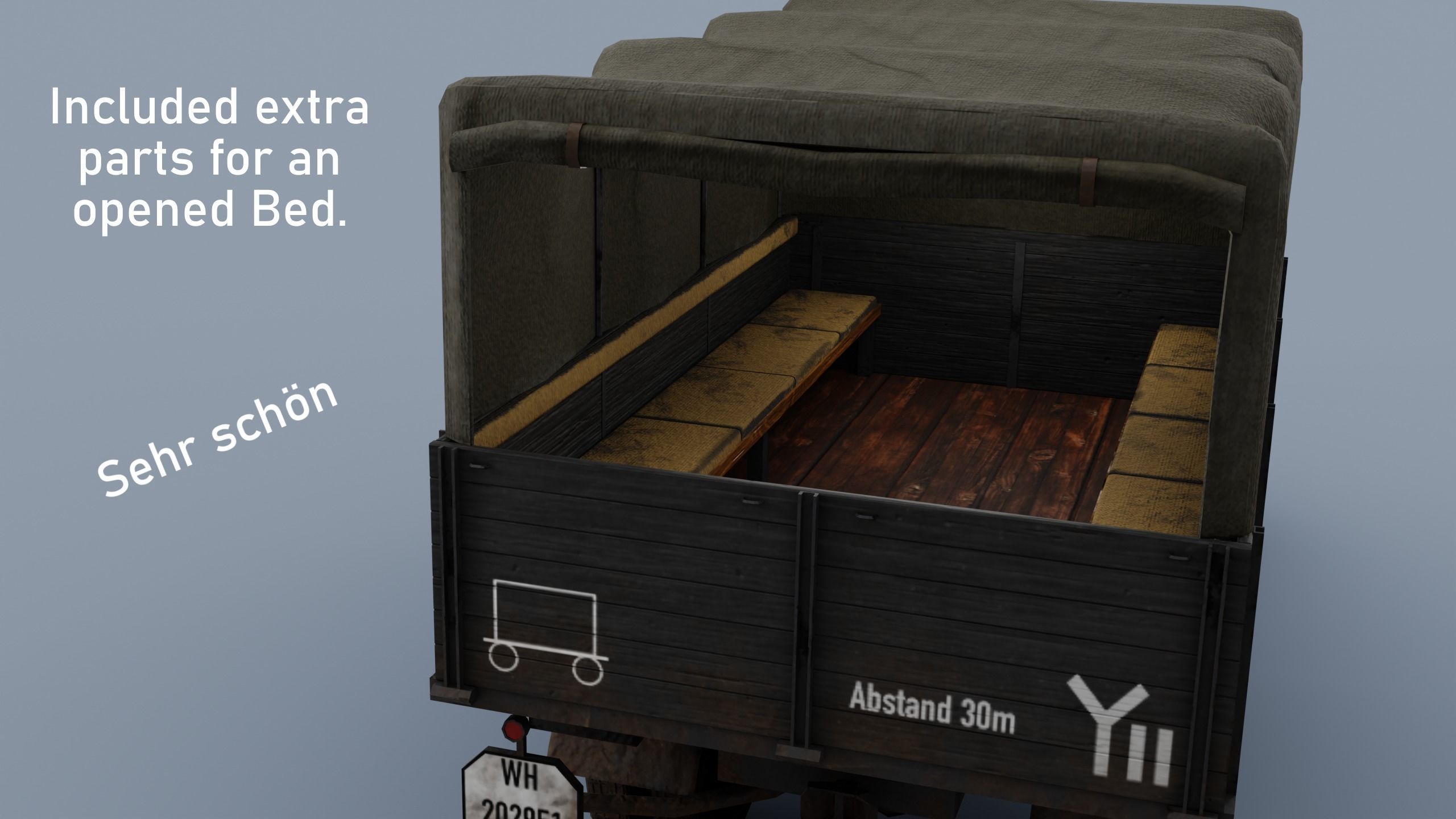 SD KFZ 305 - Opel Blitz  4x2  3 ton Utility truck Low-poly 3D model_8