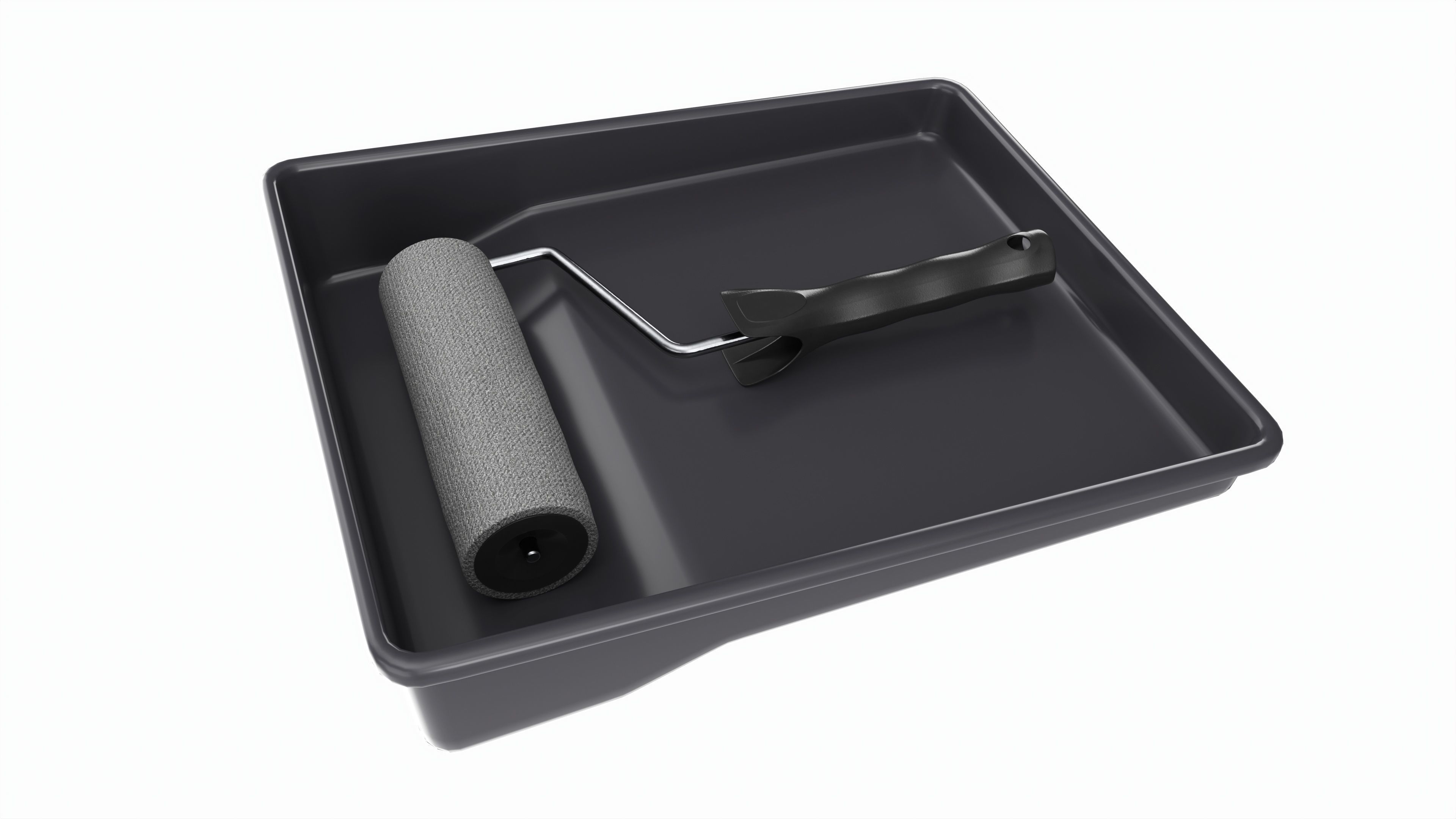 Paint roller with tray 01 3D model_1
