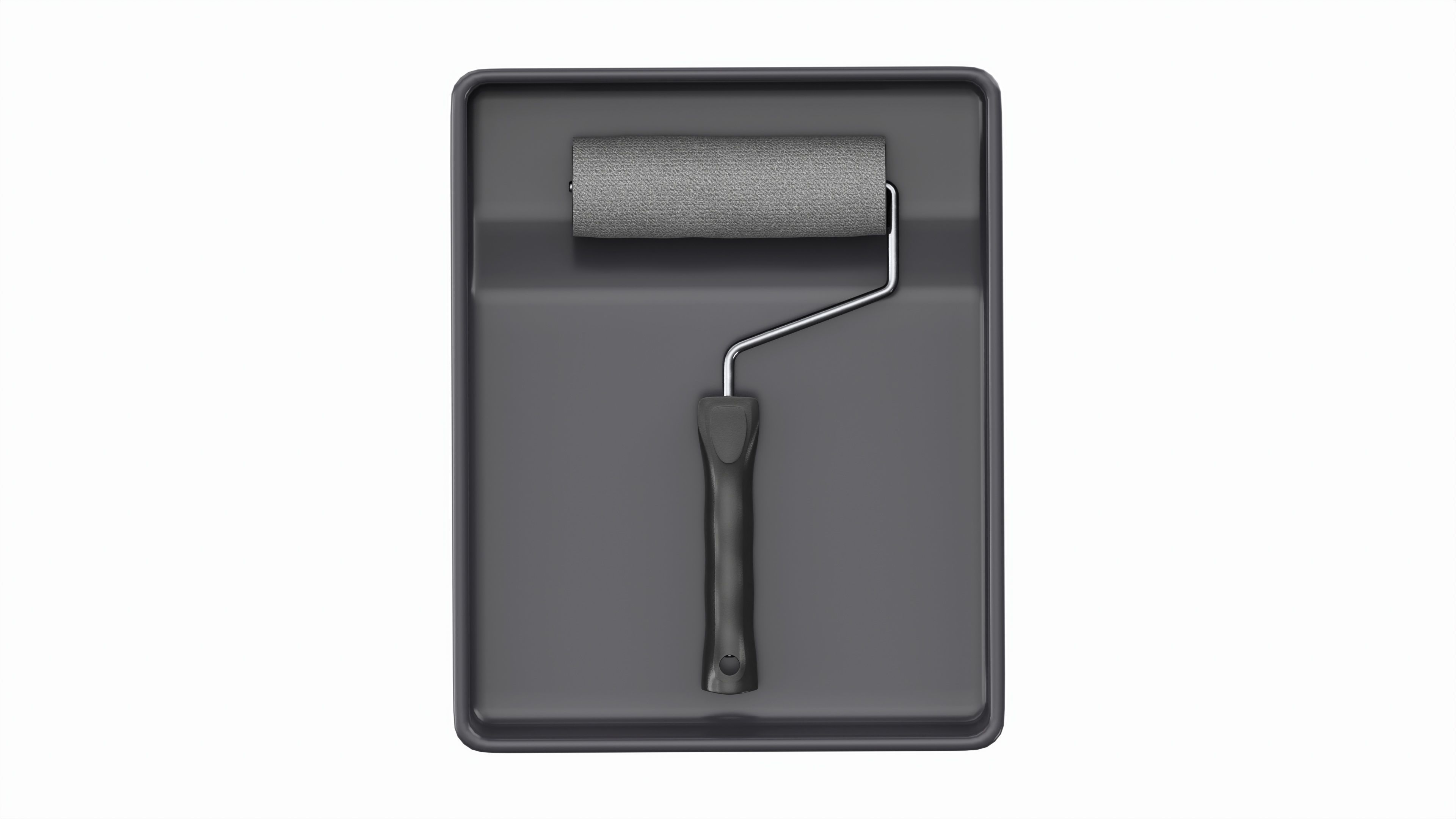 Paint roller with tray 01 3D model_4