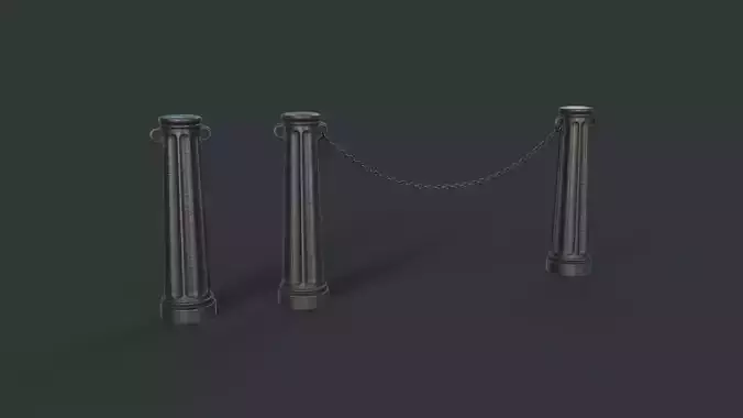 Street Bollard 07 PBR Game Ready Low-poly 3D model