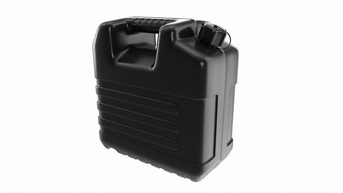 Plastic black fuel oil canister 3D model 2