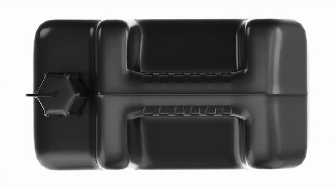 Plastic black fuel oil canister 3D model 6