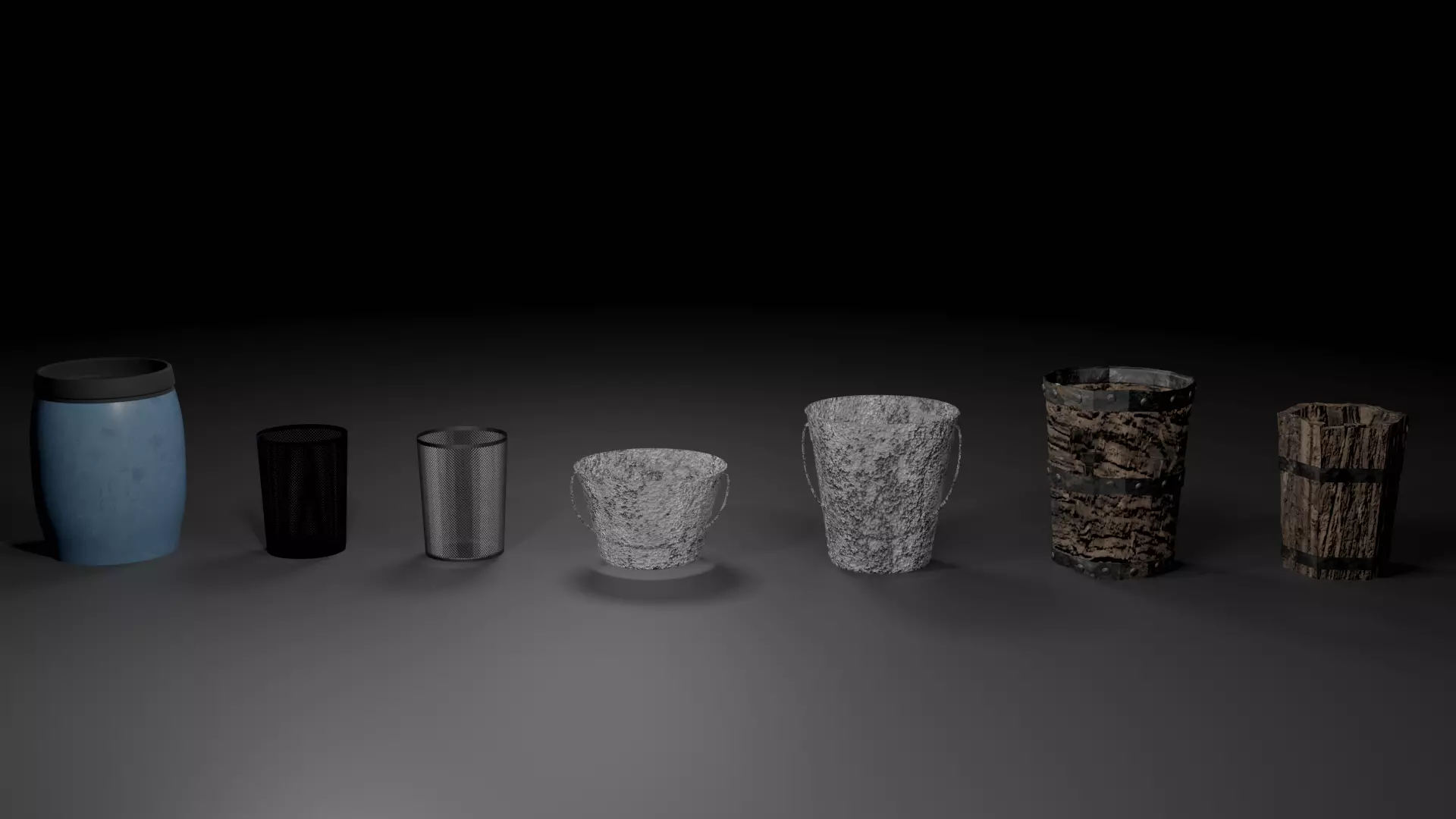 Bucket and Baskets Collection 1 3D model_0