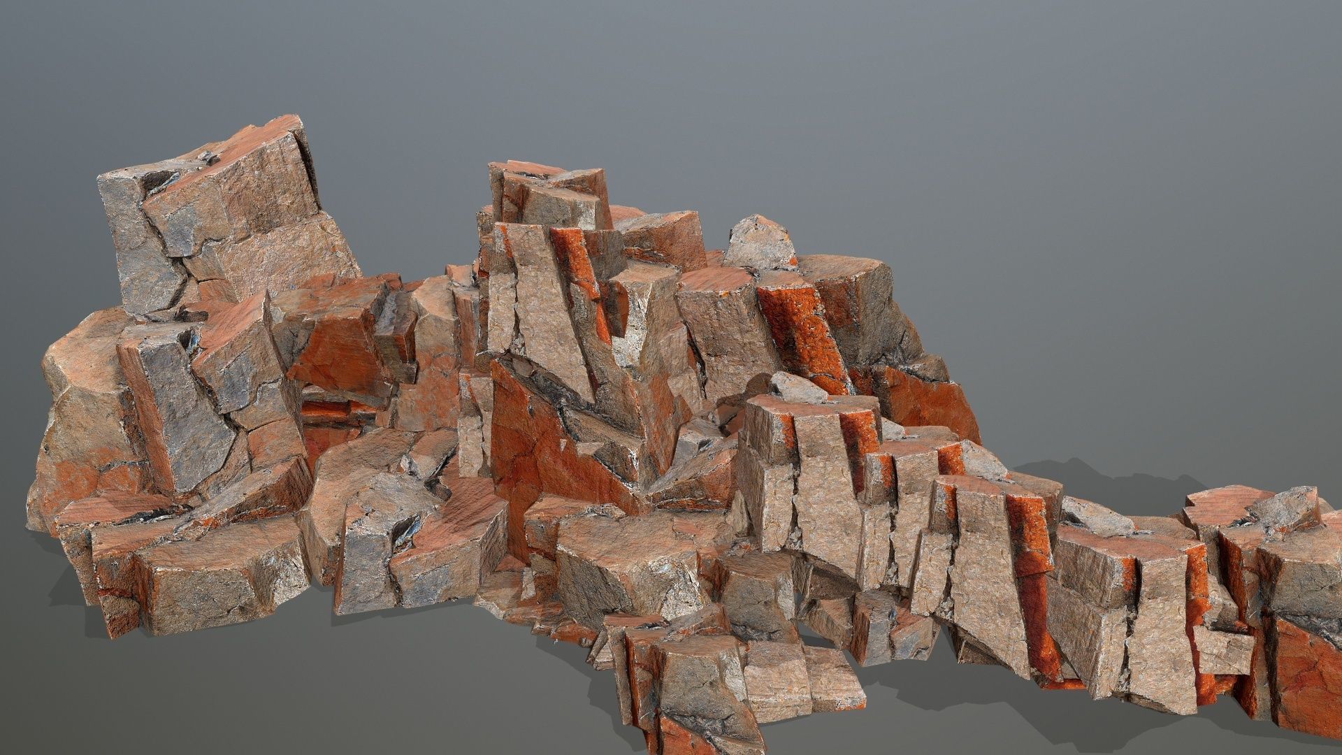desert rocks Low-poly 3D model_2