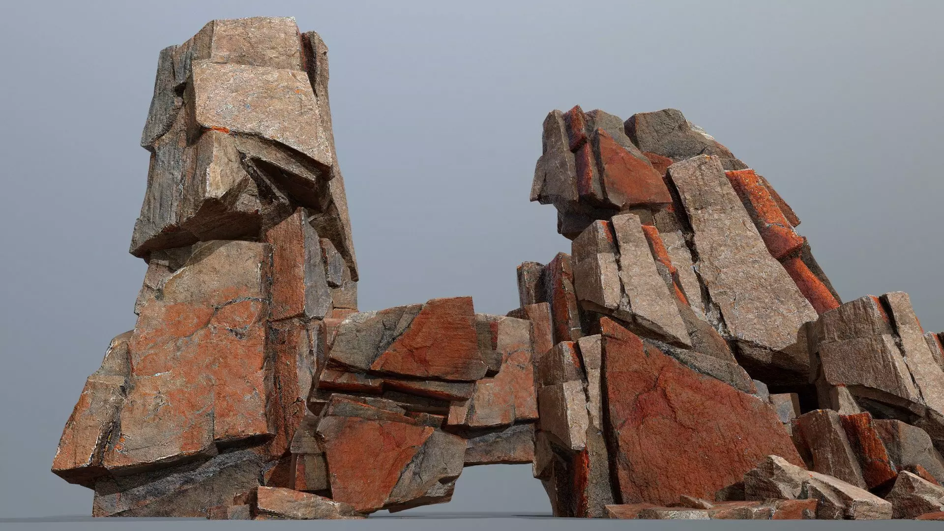 desert rocks Low-poly 3D model_0