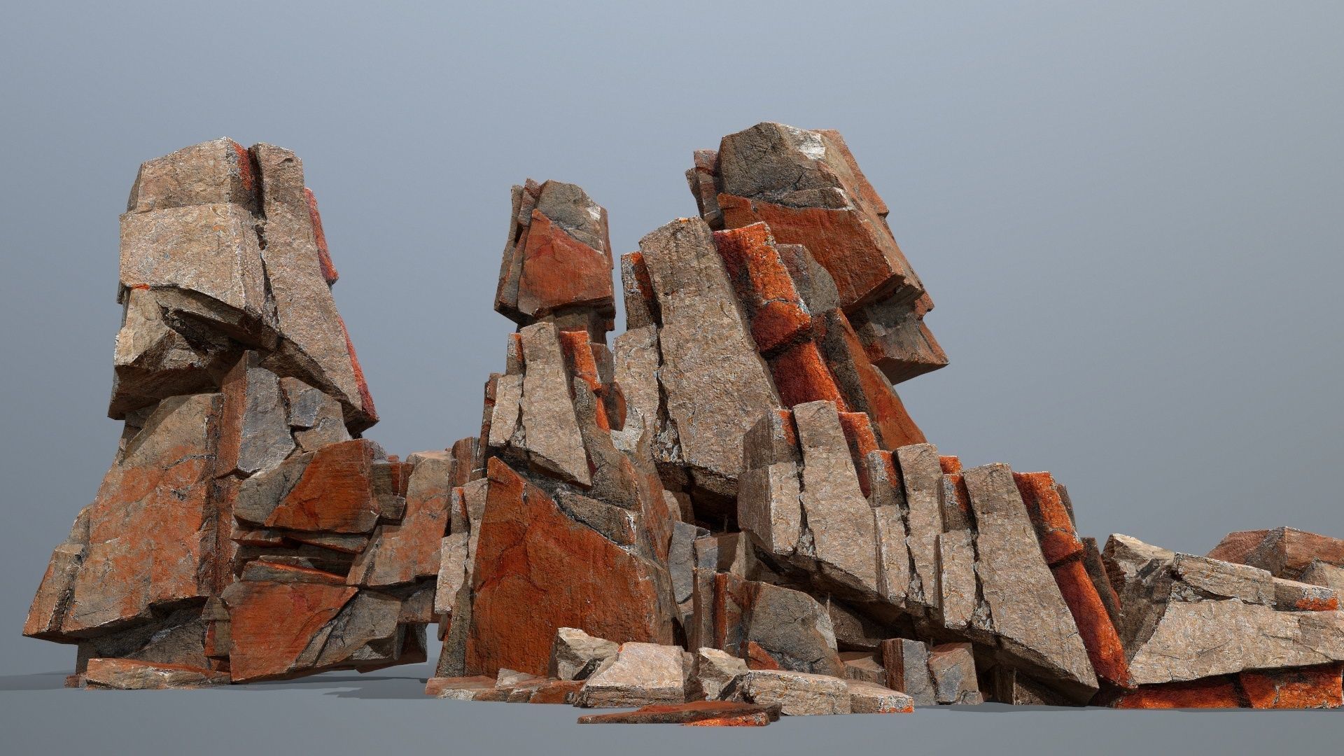 desert rocks Low-poly 3D model_1