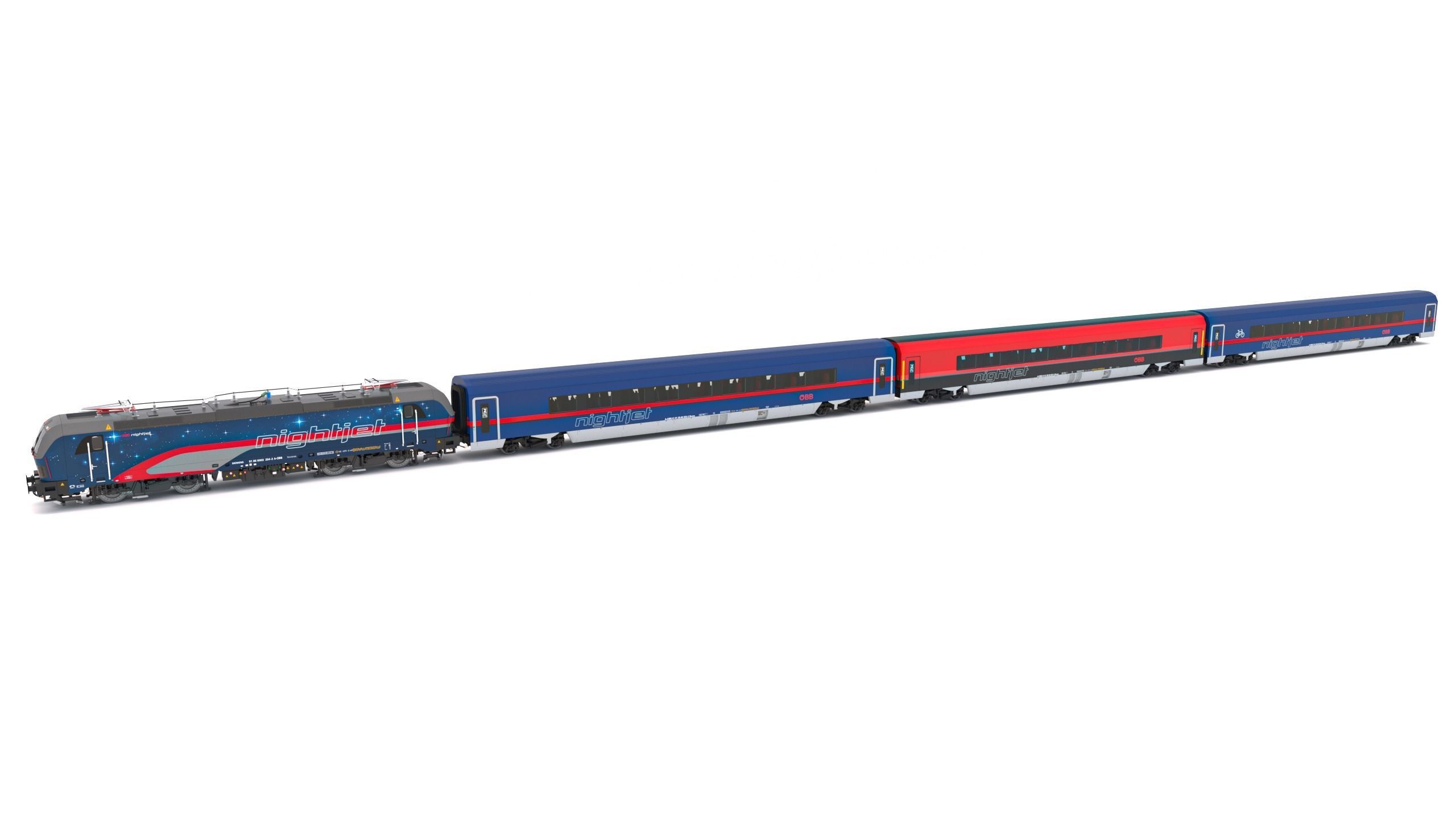 Passenger Train OBB Nightjet Collection 1 3D model_2