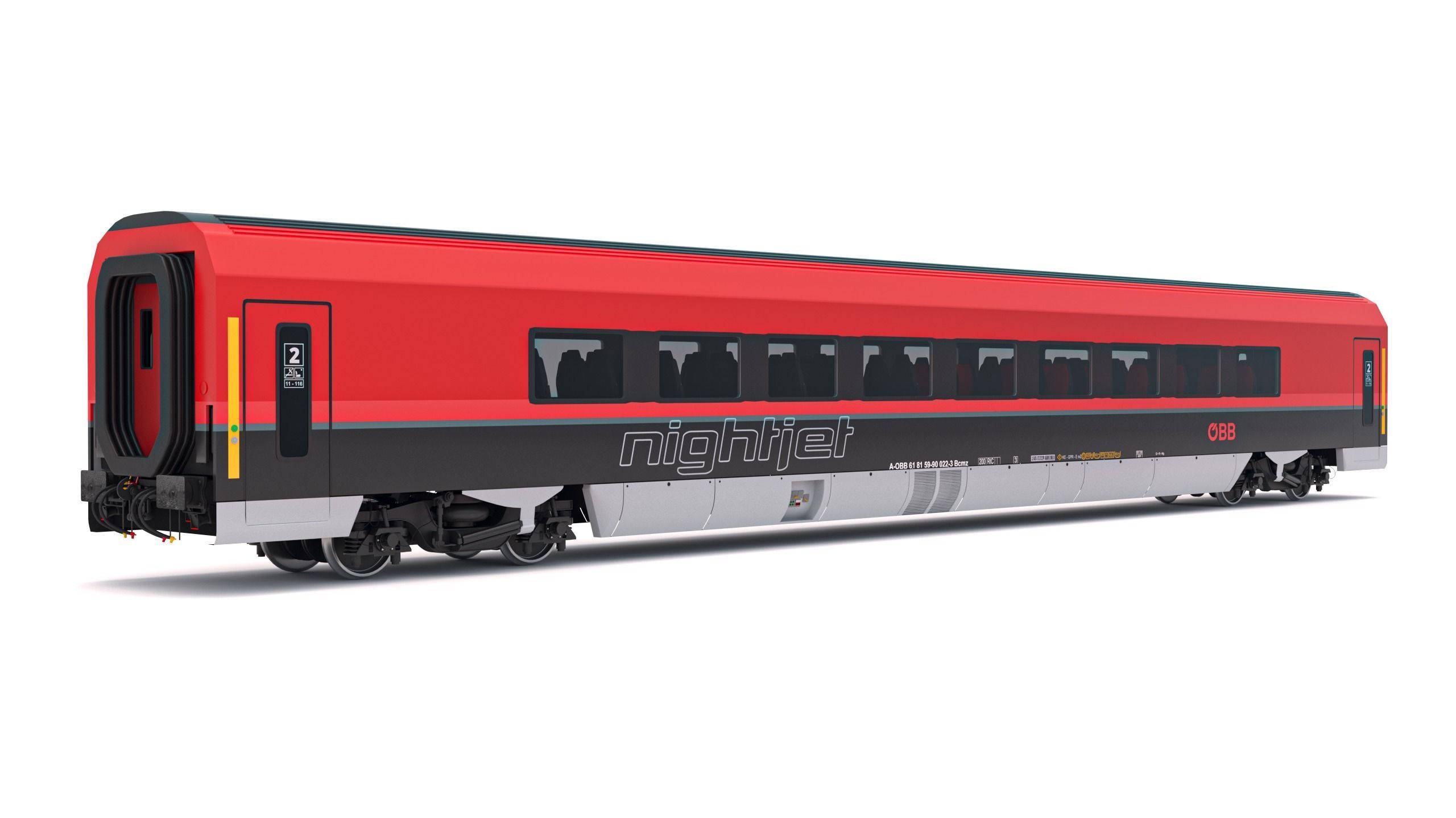 Passenger Train OBB Nightjet Collection 1 3D model_8