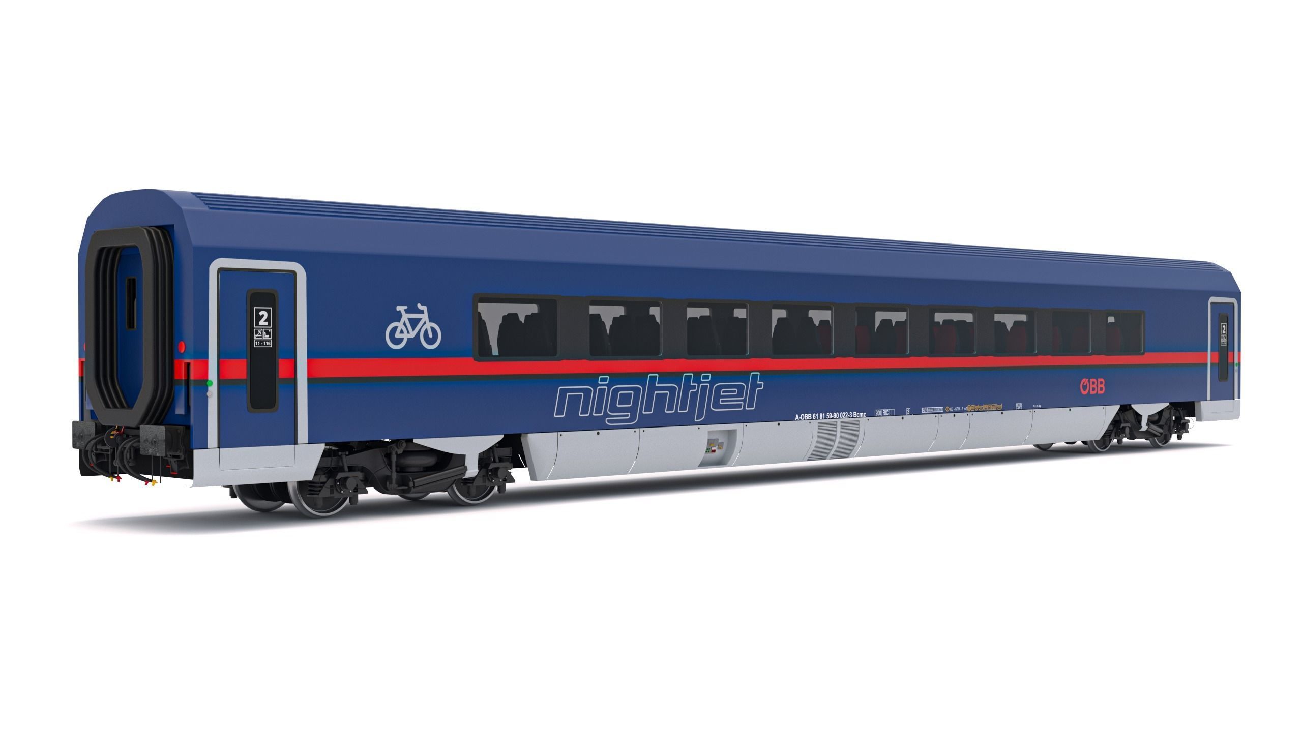 Passenger Train OBB Nightjet Collection 1 3D model_9