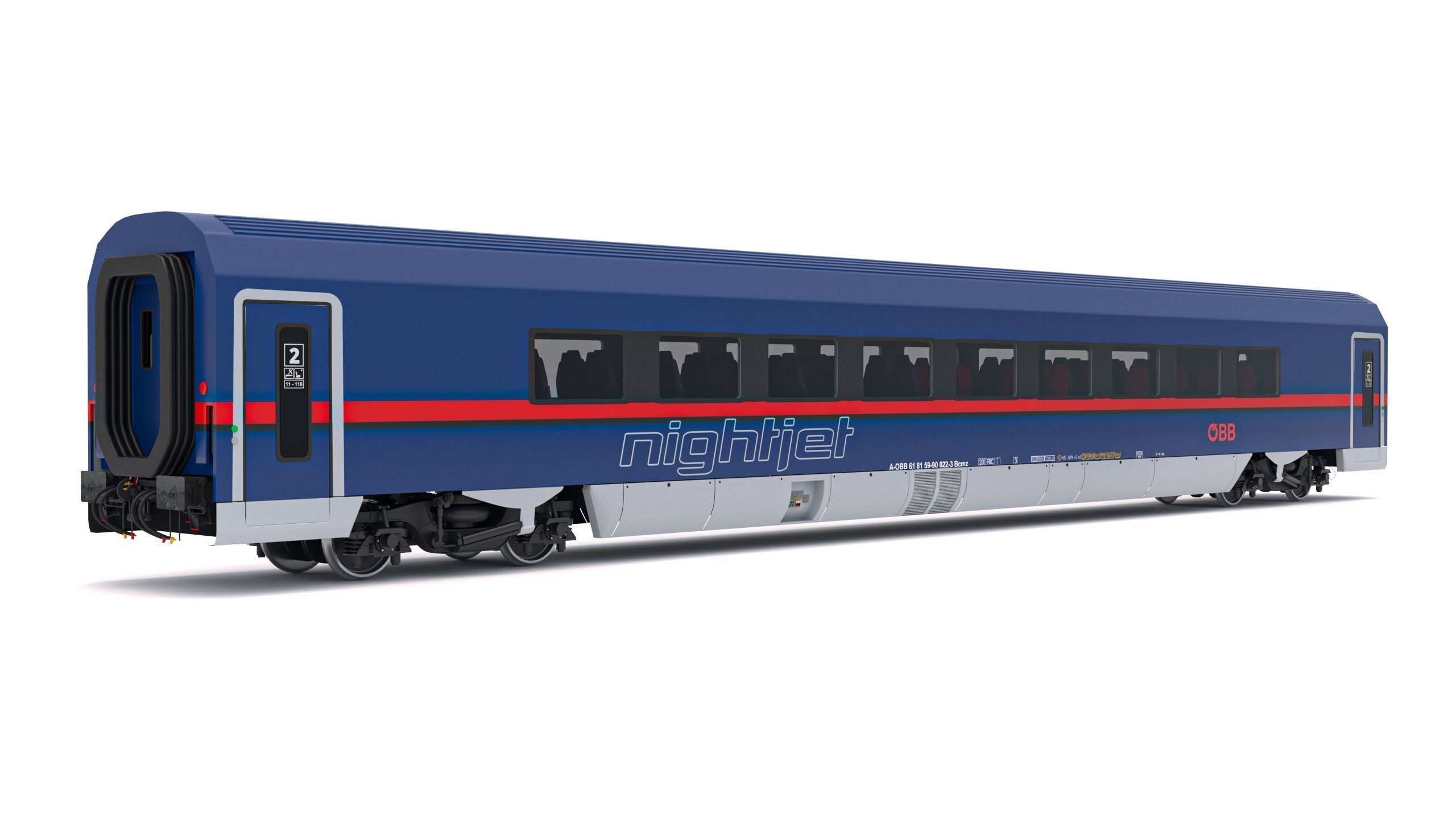 Passenger Train OBB Nightjet Collection 1 3D model_7