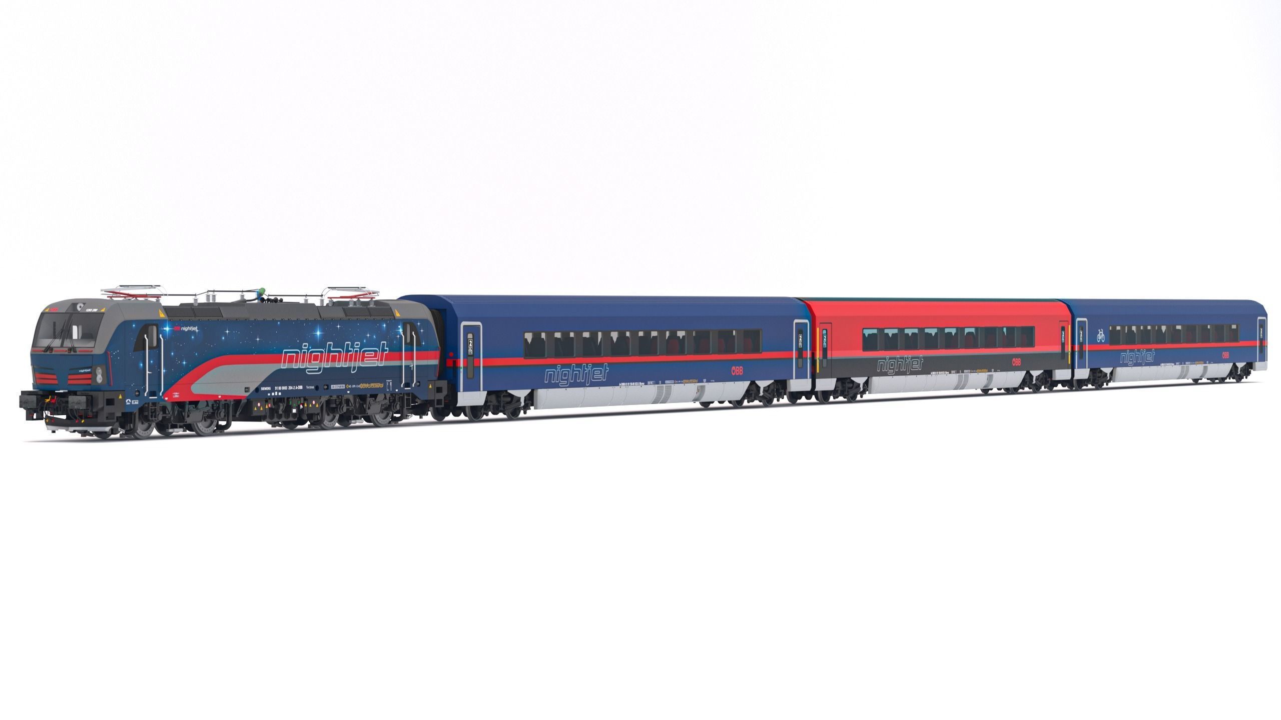 Passenger Train OBB Nightjet Collection 1 3D model_1